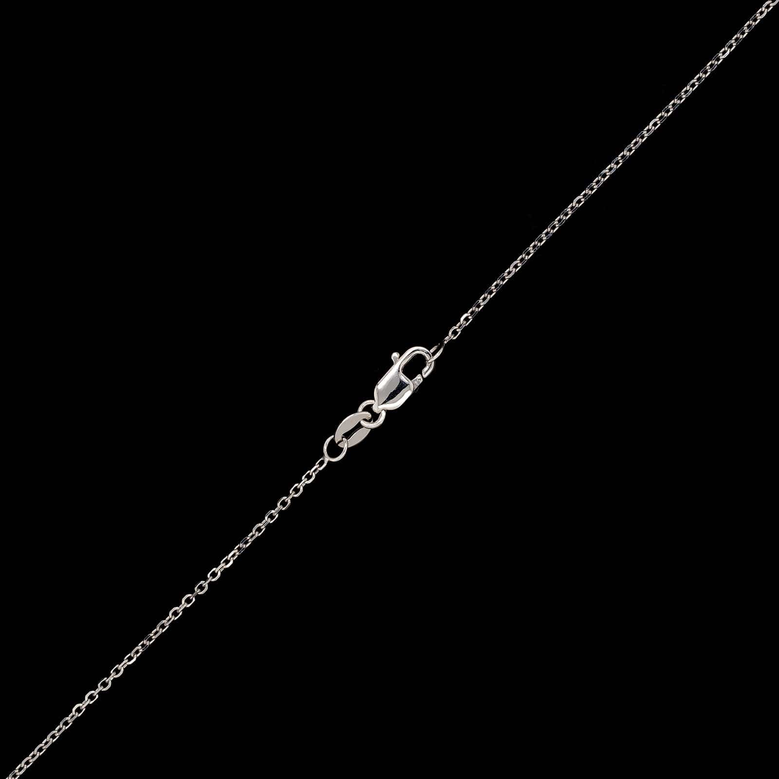 14K White Gold Estate Three Stone Diamond Pendant Necklace - Image 3