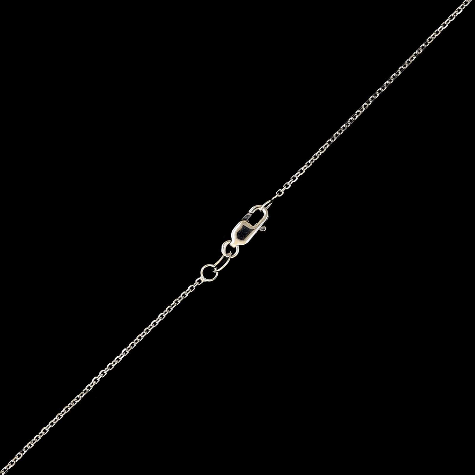14K White Gold Estate Three Stone Diamond Pendant Necklace - Image 3