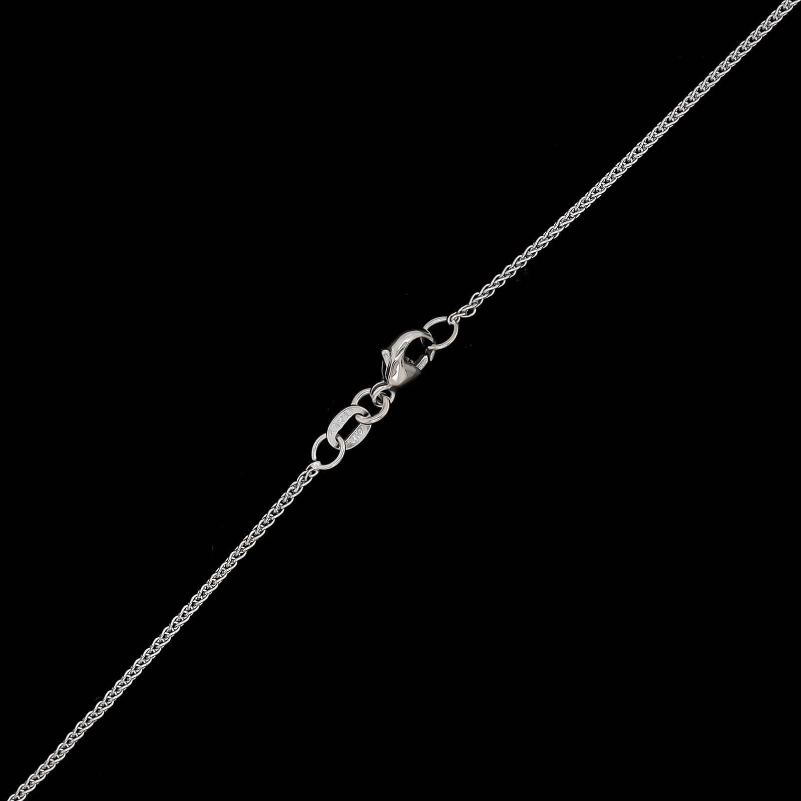 14K White Gold Estate Wheat Chain - Image 2