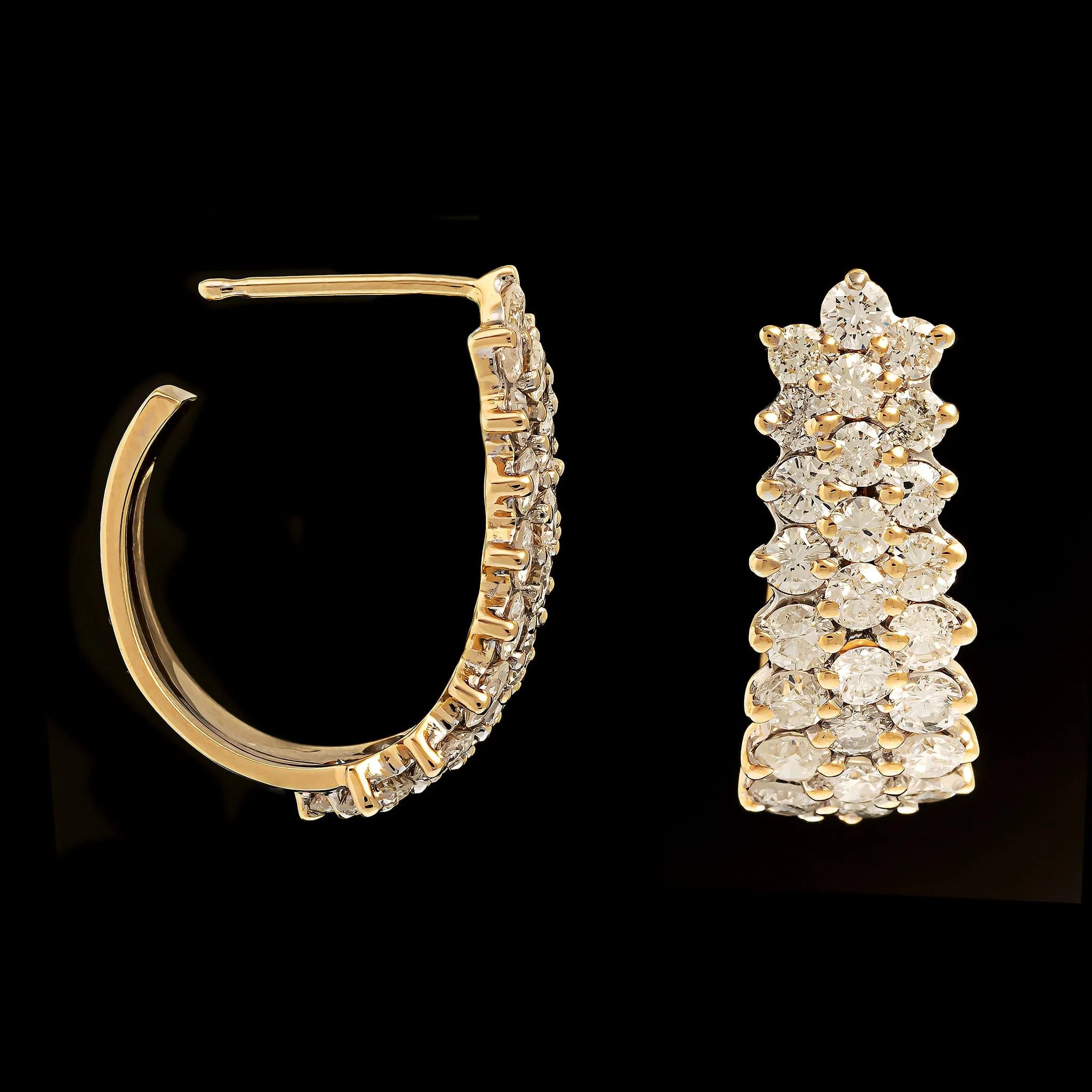 14K Yellow Gold Diamond Earrings