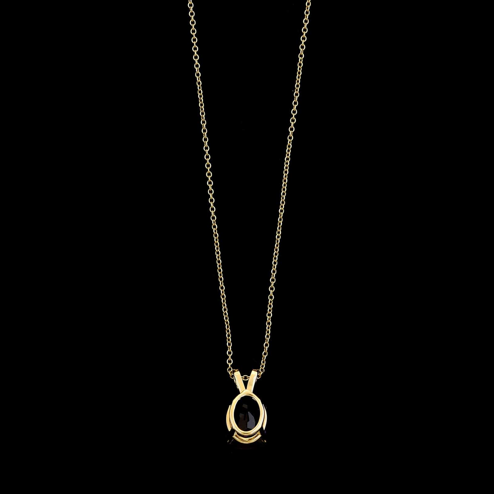 14K Yellow Gold Estate Amethyst Pendant Necklace - Image 2