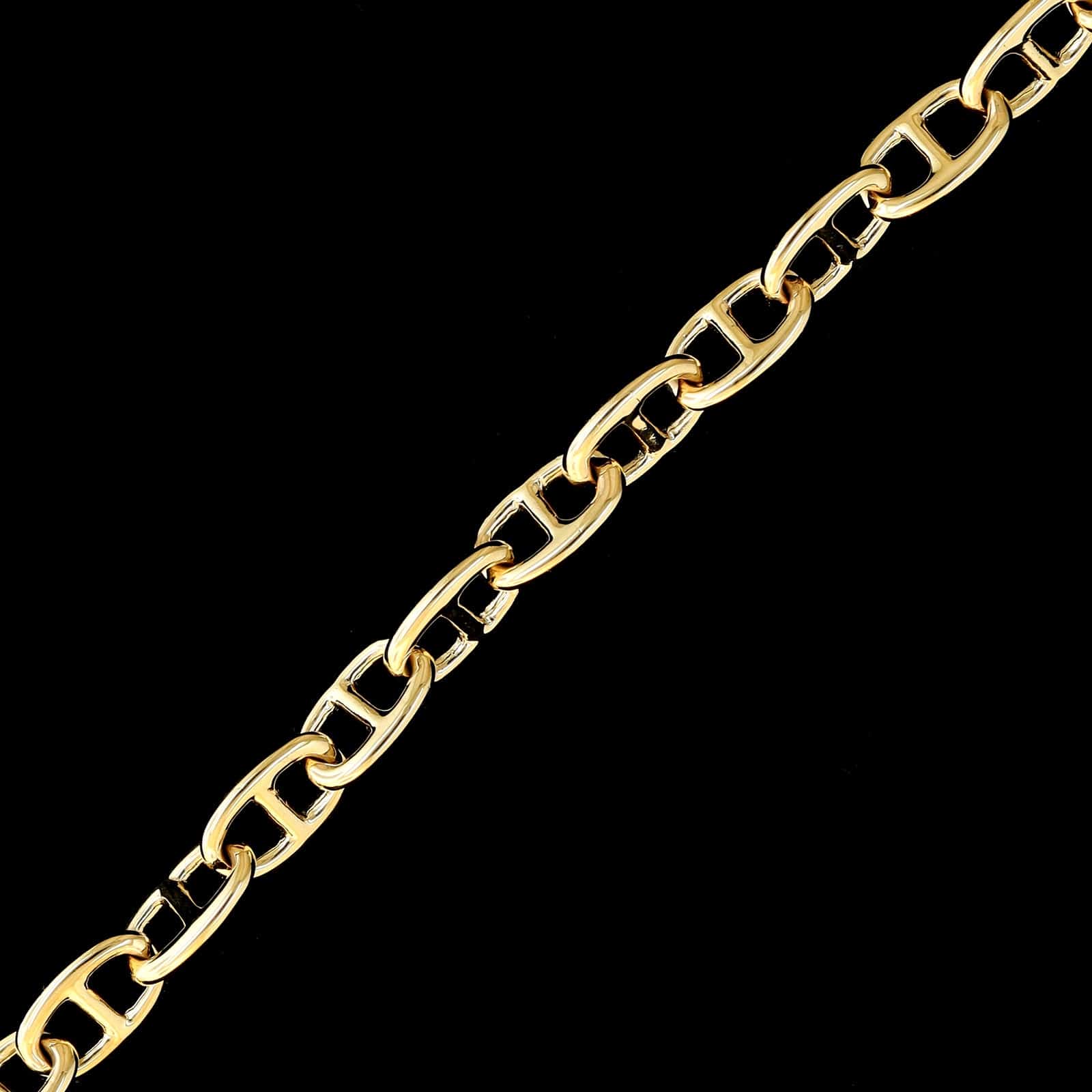 14K Yellow Gold Estate Anchor Link Bracelet - Image 2
