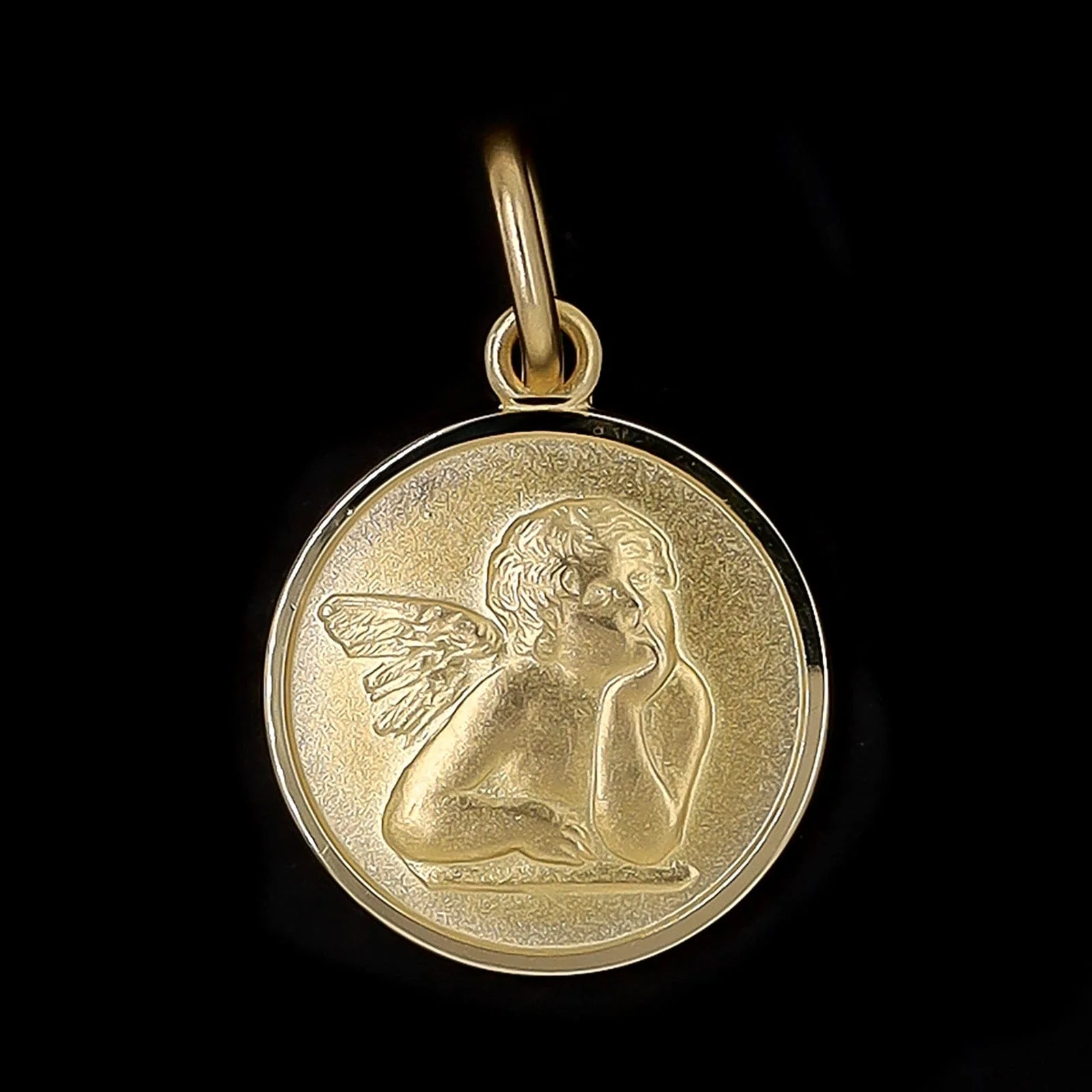 14K Yellow Gold Estate Angel Charm