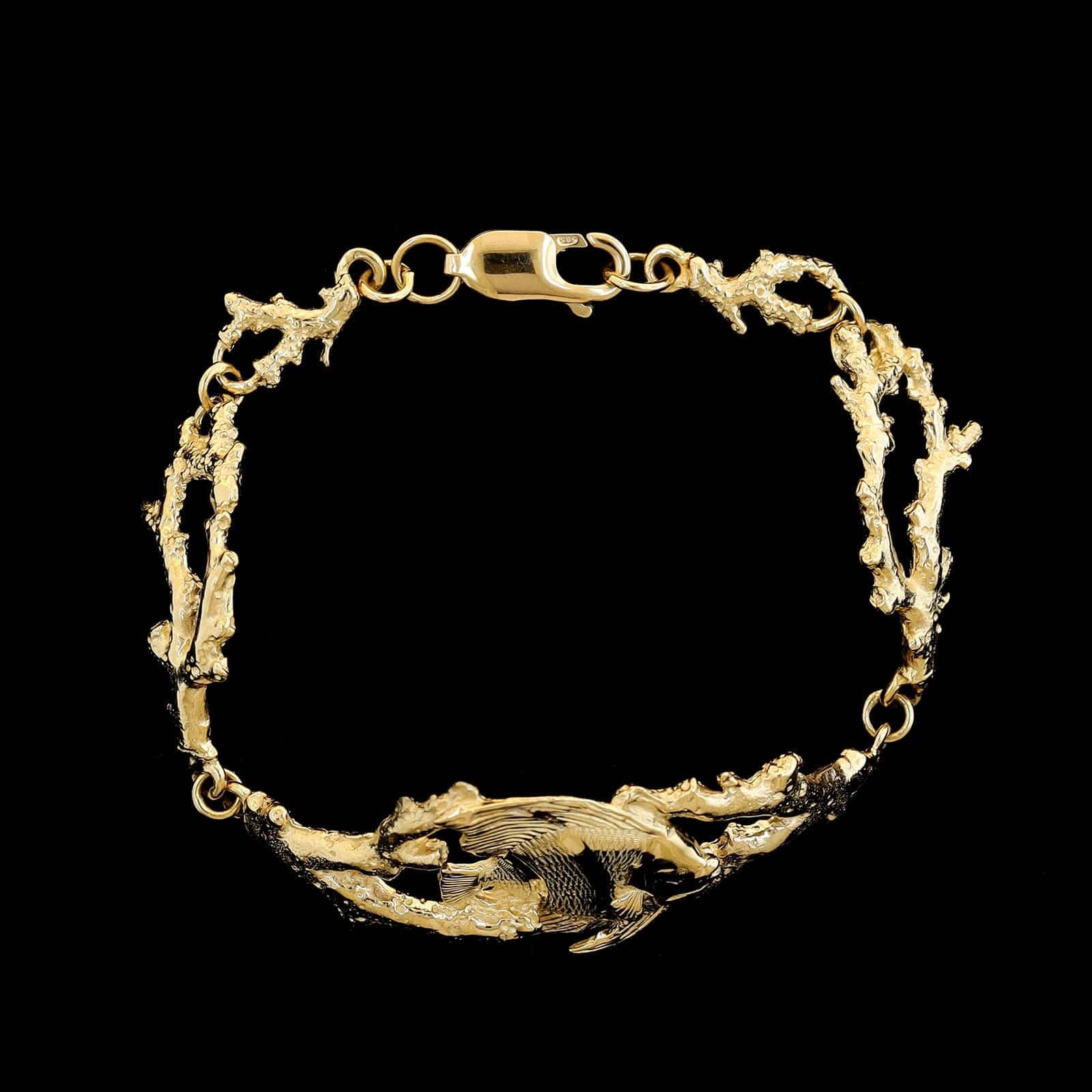 14K Yellow Gold Estate Angelfish Bracelet - Image 2