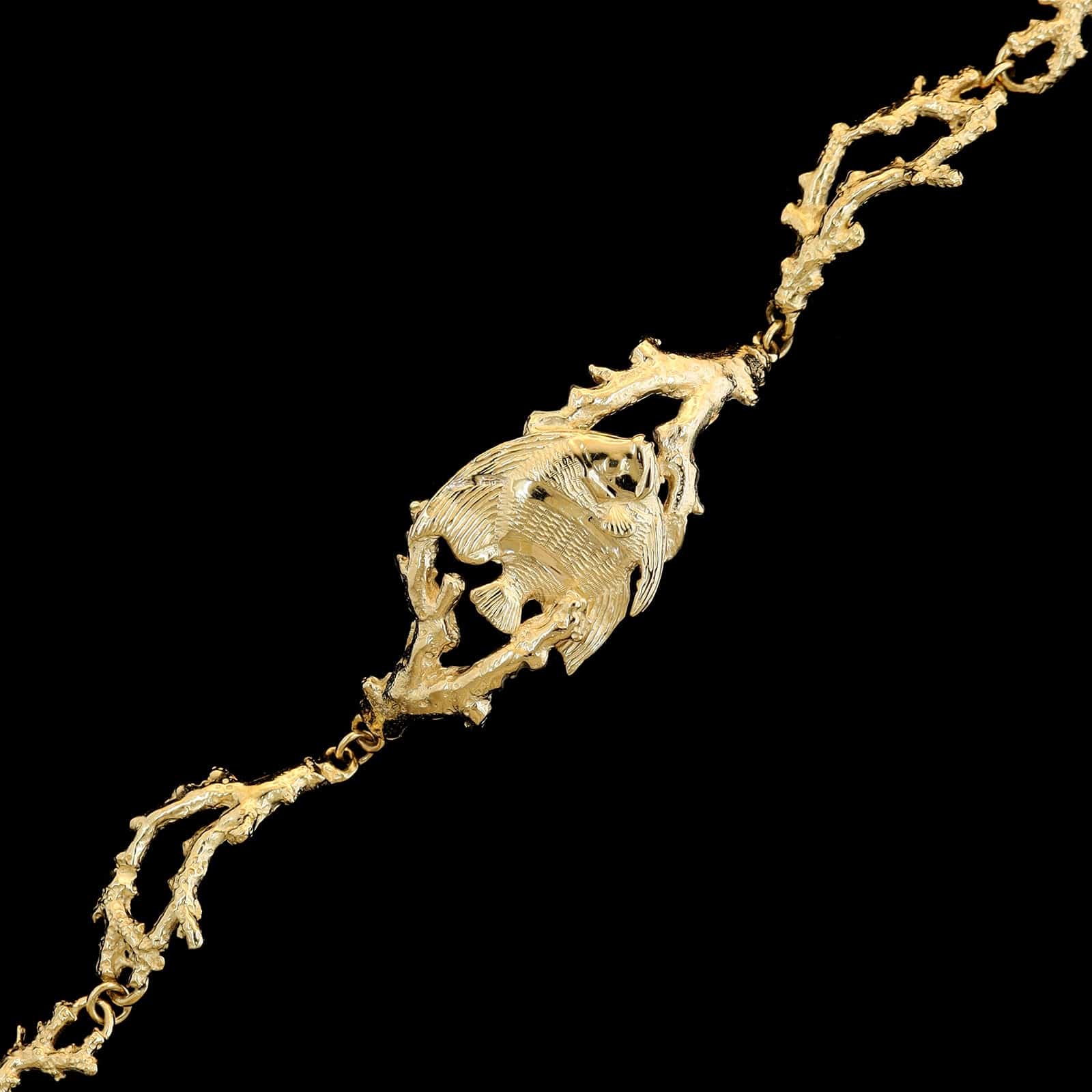 14K Yellow Gold Estate Angelfish Bracelet - Image 3