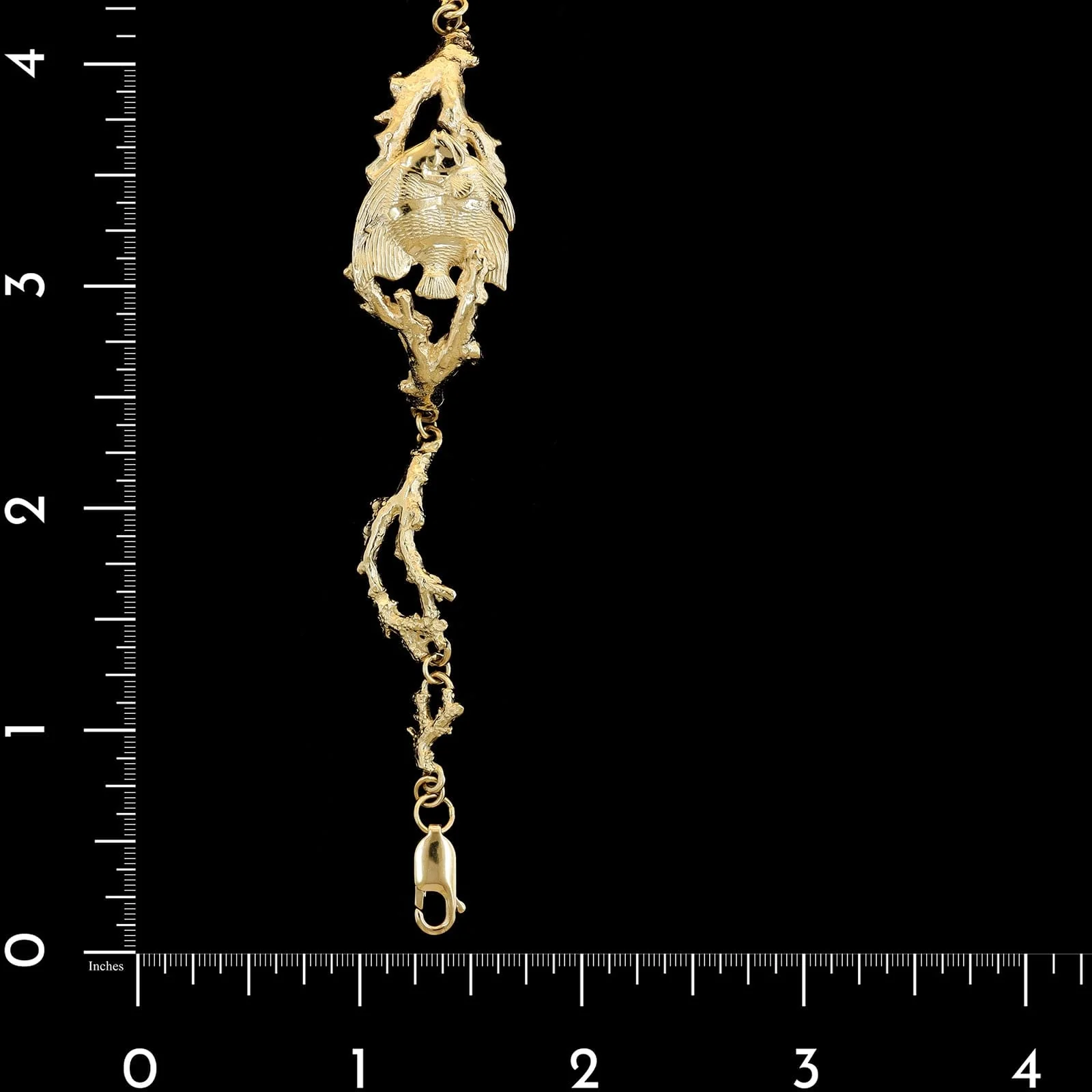 14K Yellow Gold Estate Angelfish Bracelet - Image 4