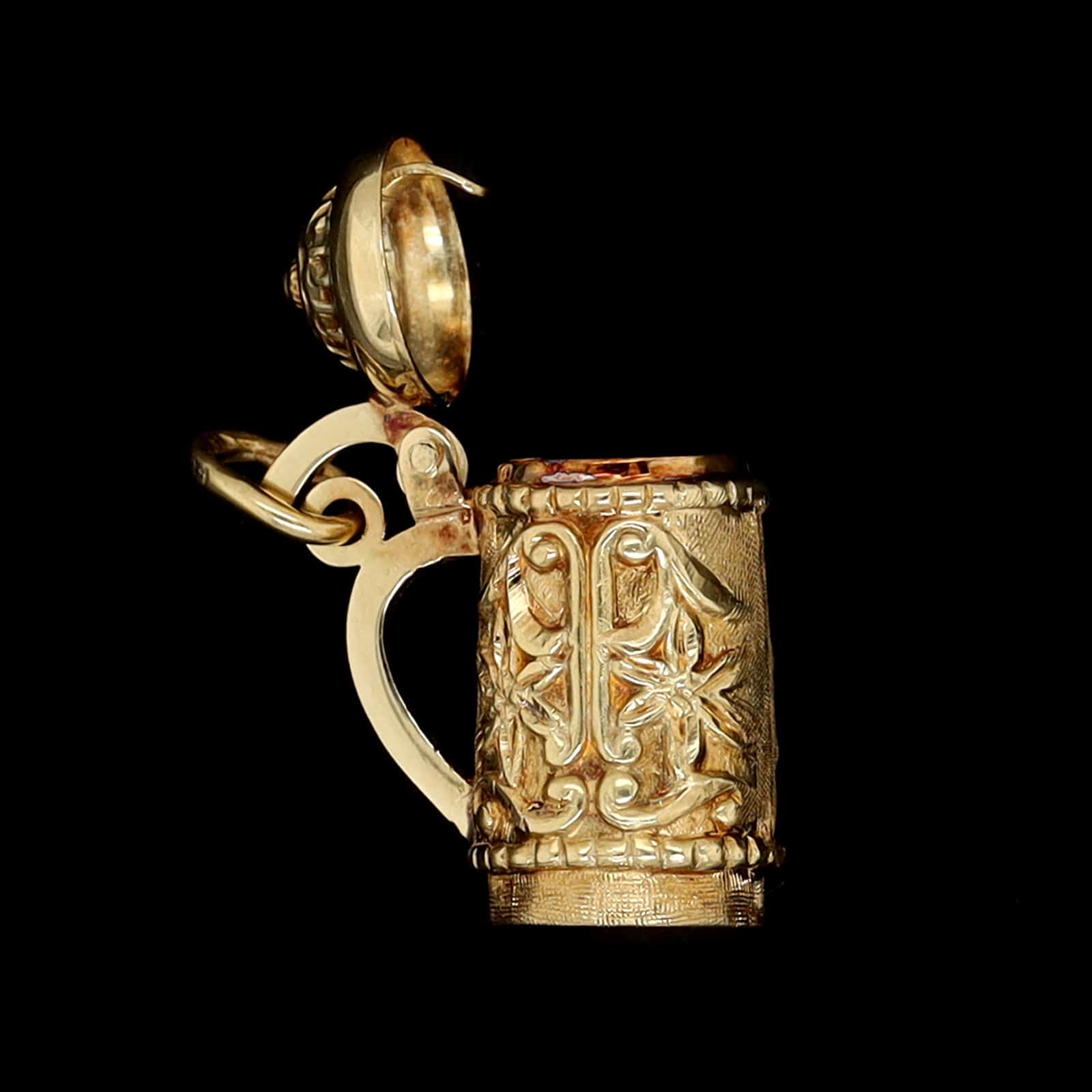 14K Yellow Gold Estate Beer Stein Charm - Image 2
