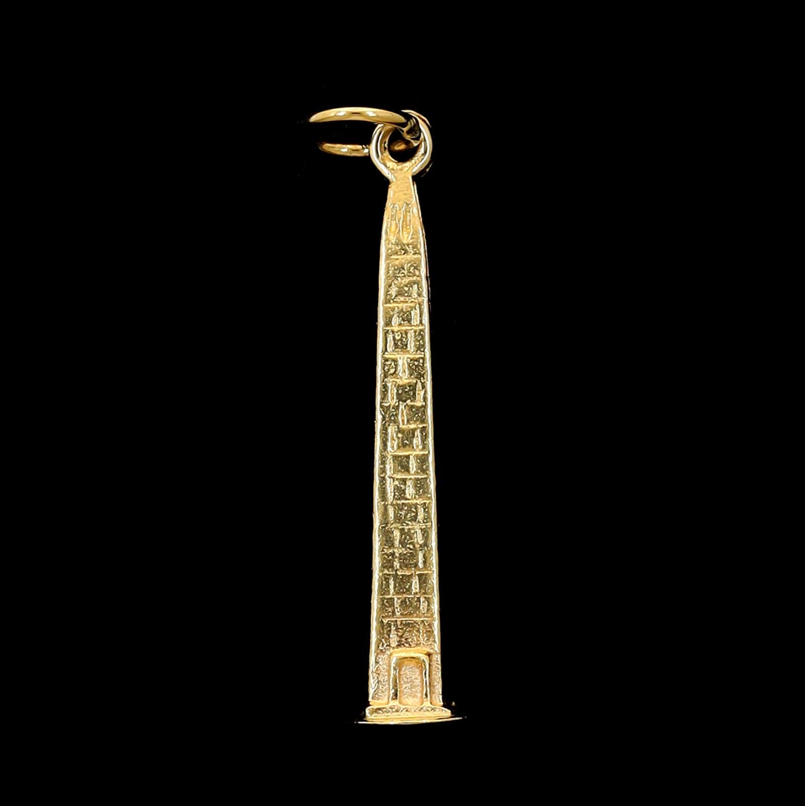 14K Yellow Gold Estate Bunker Hill Monument Charm