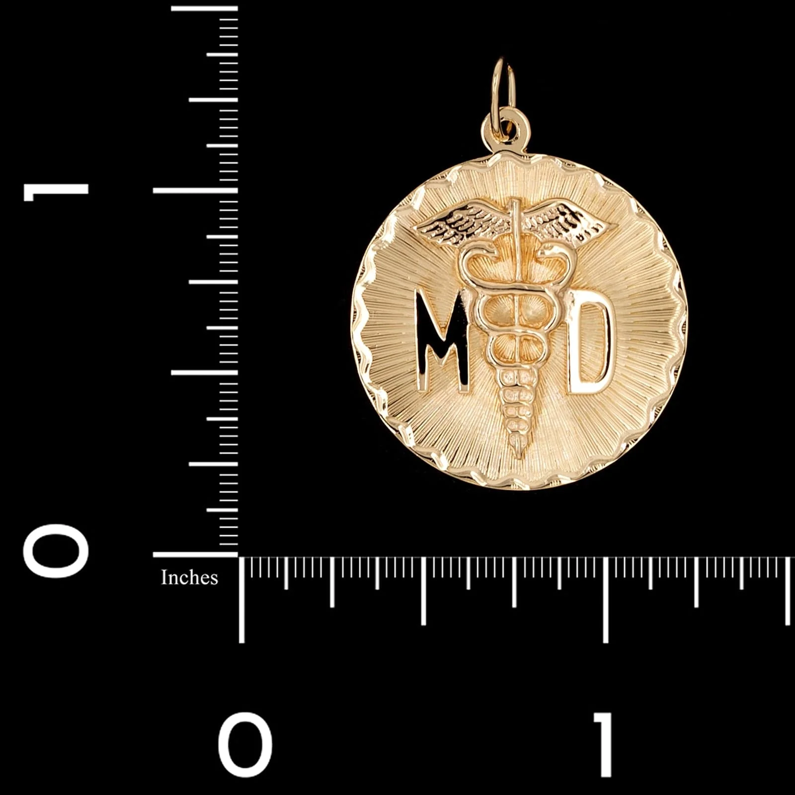 14K Yellow Gold Estate Cadeceus M.D. Medal - Image 3