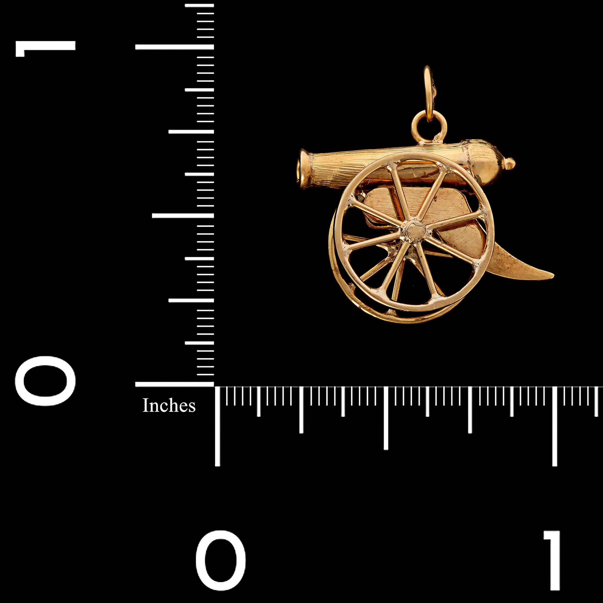 14K Yellow Gold Estate Cannon Charm - Image 2