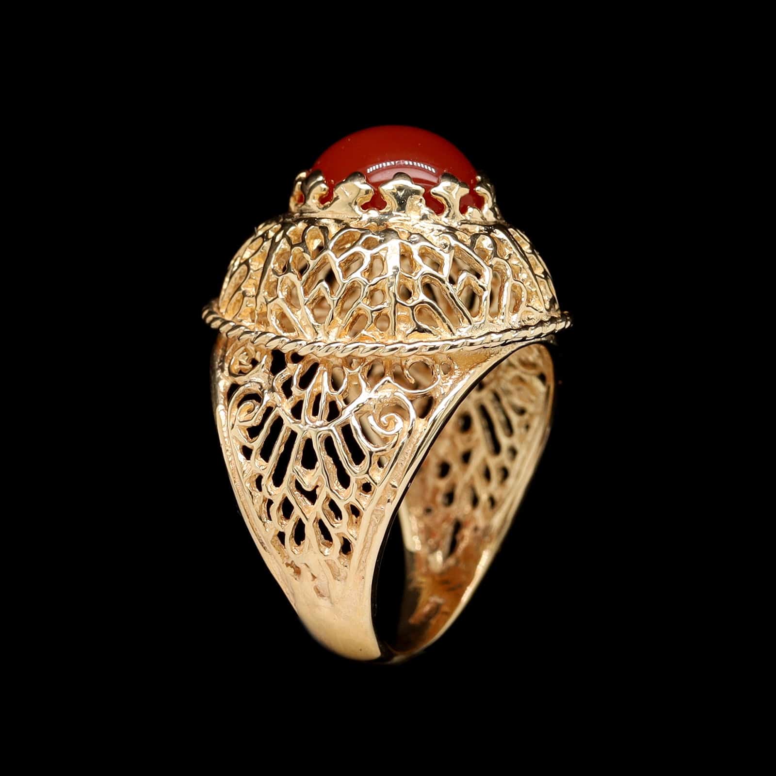 14K Yellow Gold Estate Carnelian Ring - Image 2