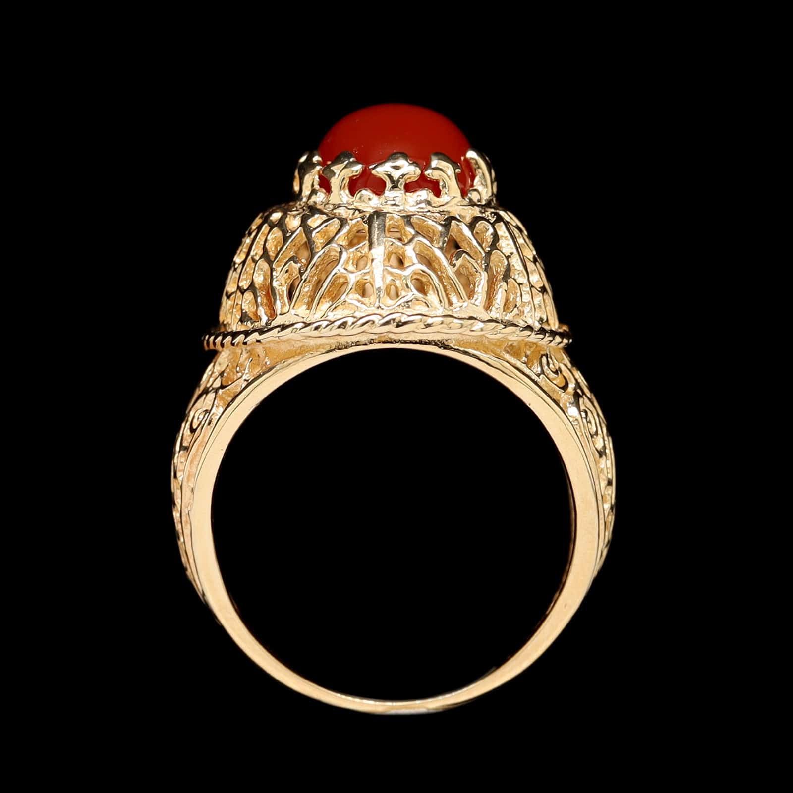 14K Yellow Gold Estate Carnelian Ring - Image 3