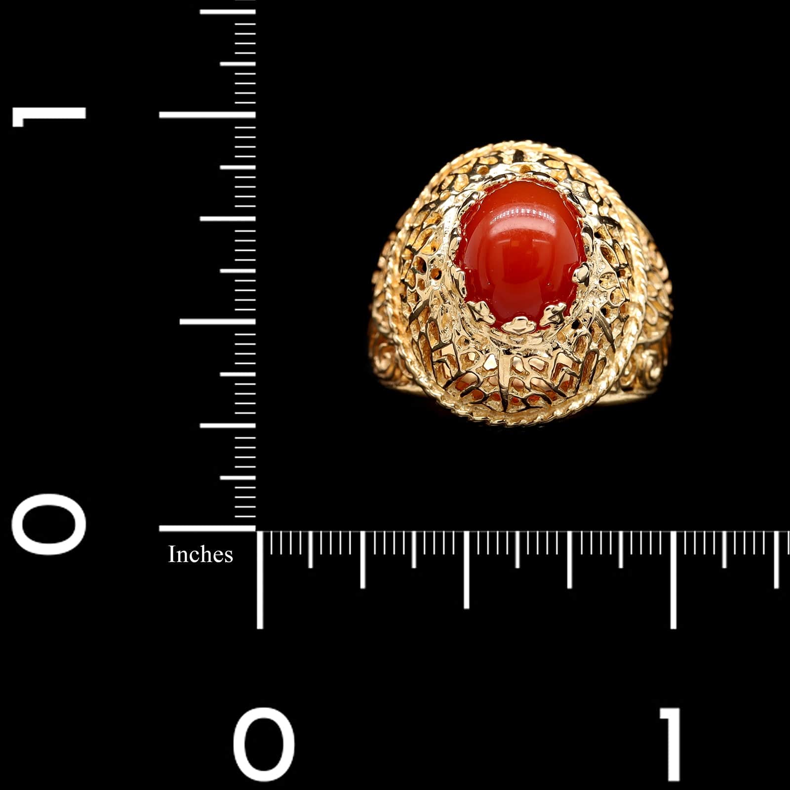 14K Yellow Gold Estate Carnelian Ring - Image 4