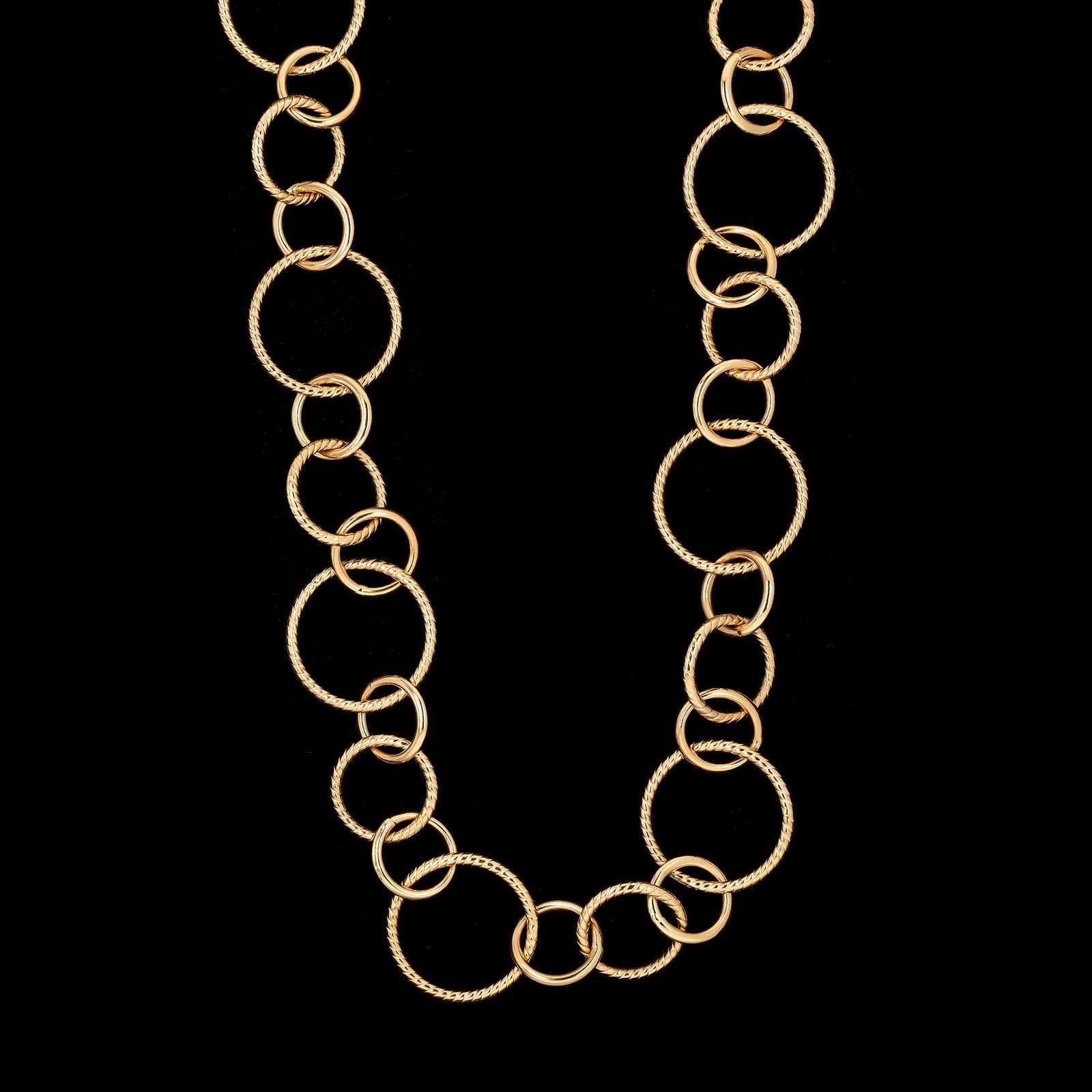 14K Yellow Gold Estate Circle Link Necklace