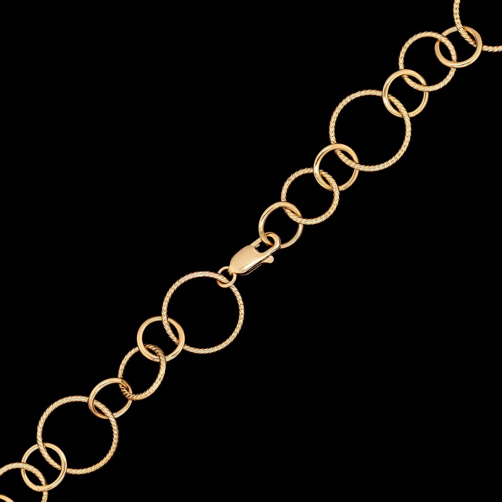 14K Yellow Gold Estate Circle Link Necklace - Image 2