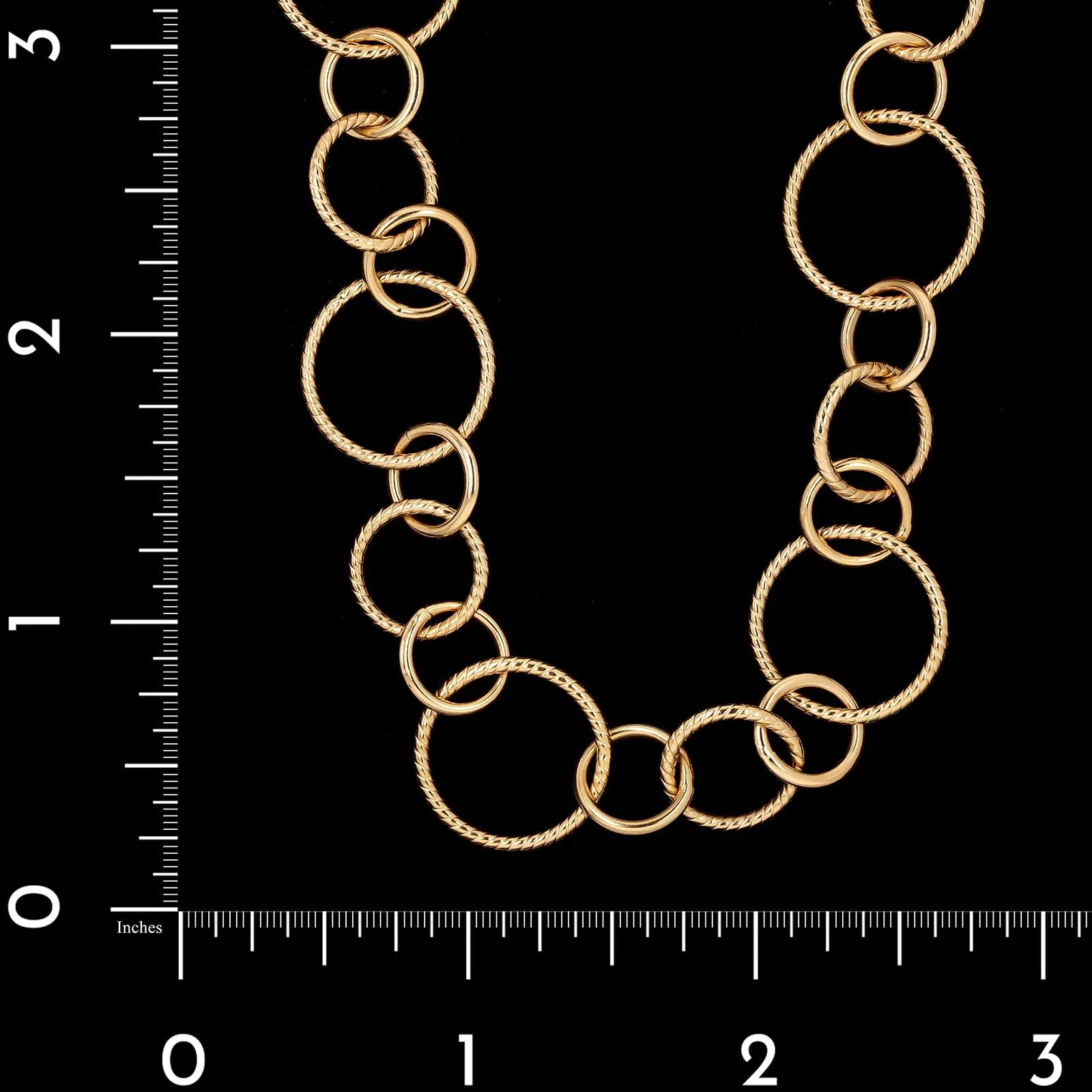 14K Yellow Gold Estate Circle Link Necklace - Image 3