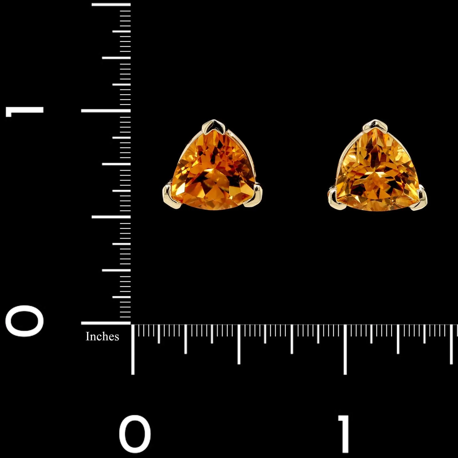 14K Yellow Gold Estate Citrine Studs - Image 2