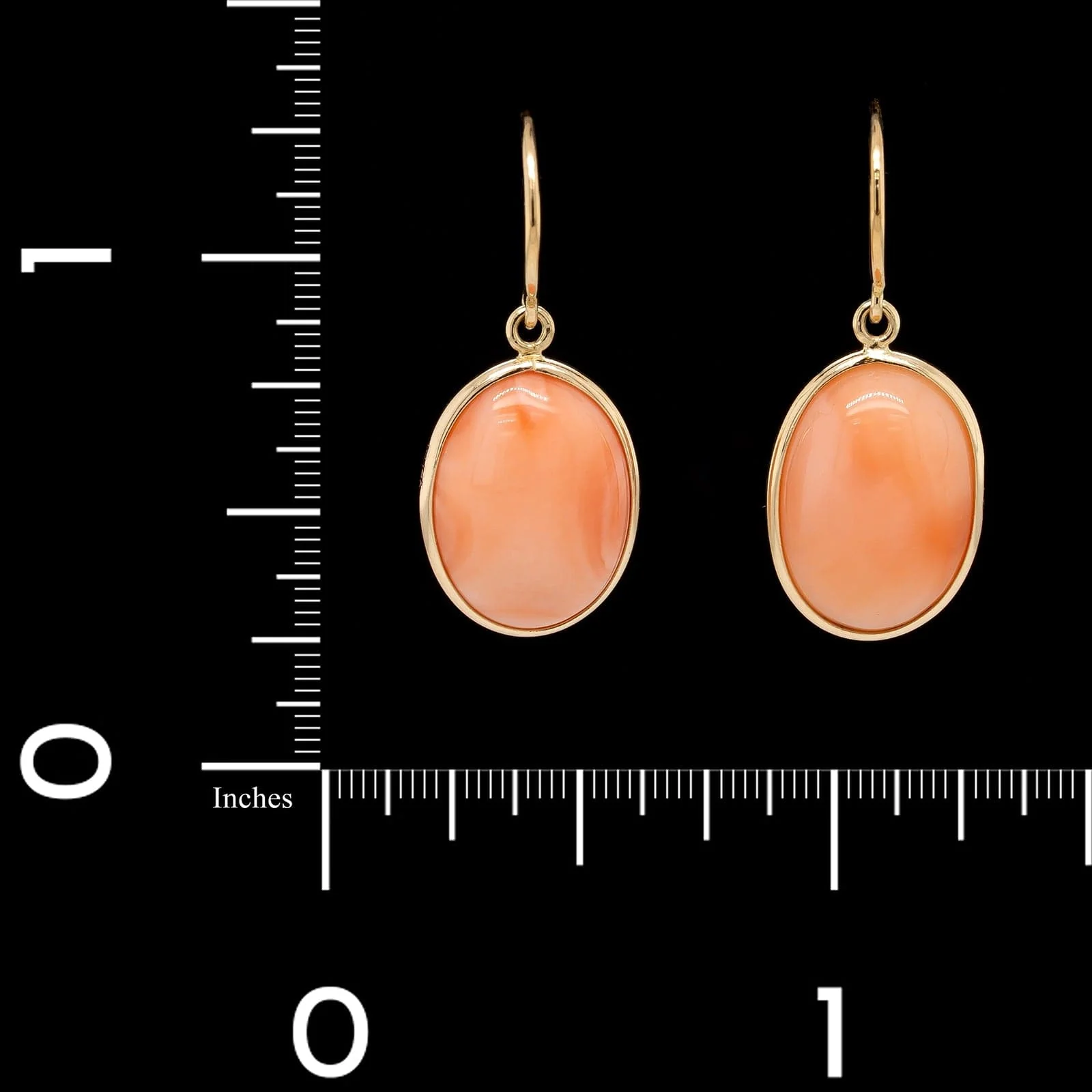 14K Yellow Gold Estate Coral Earrings - Image 2