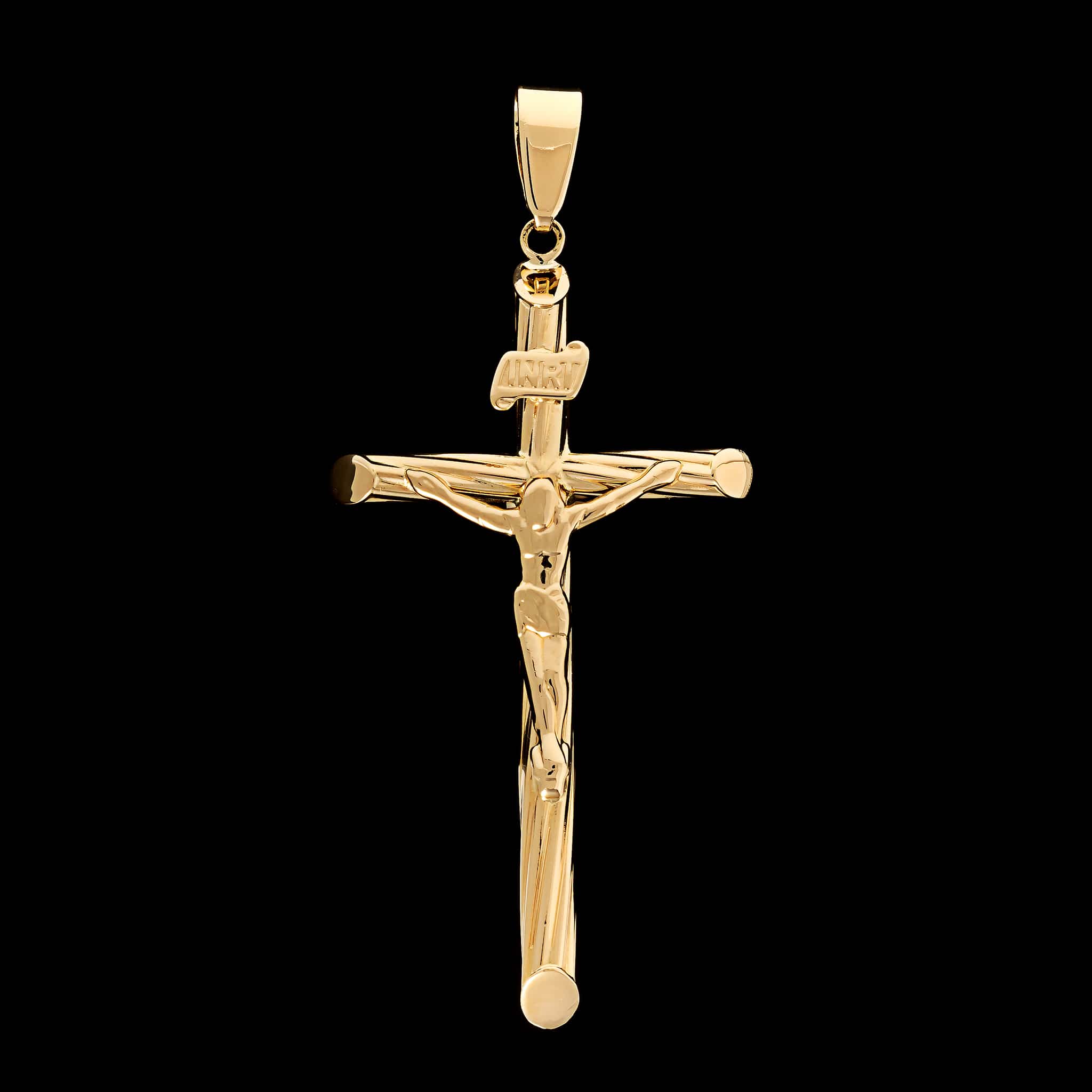 14K Yellow Gold Estate Crucifix Cross Pendant