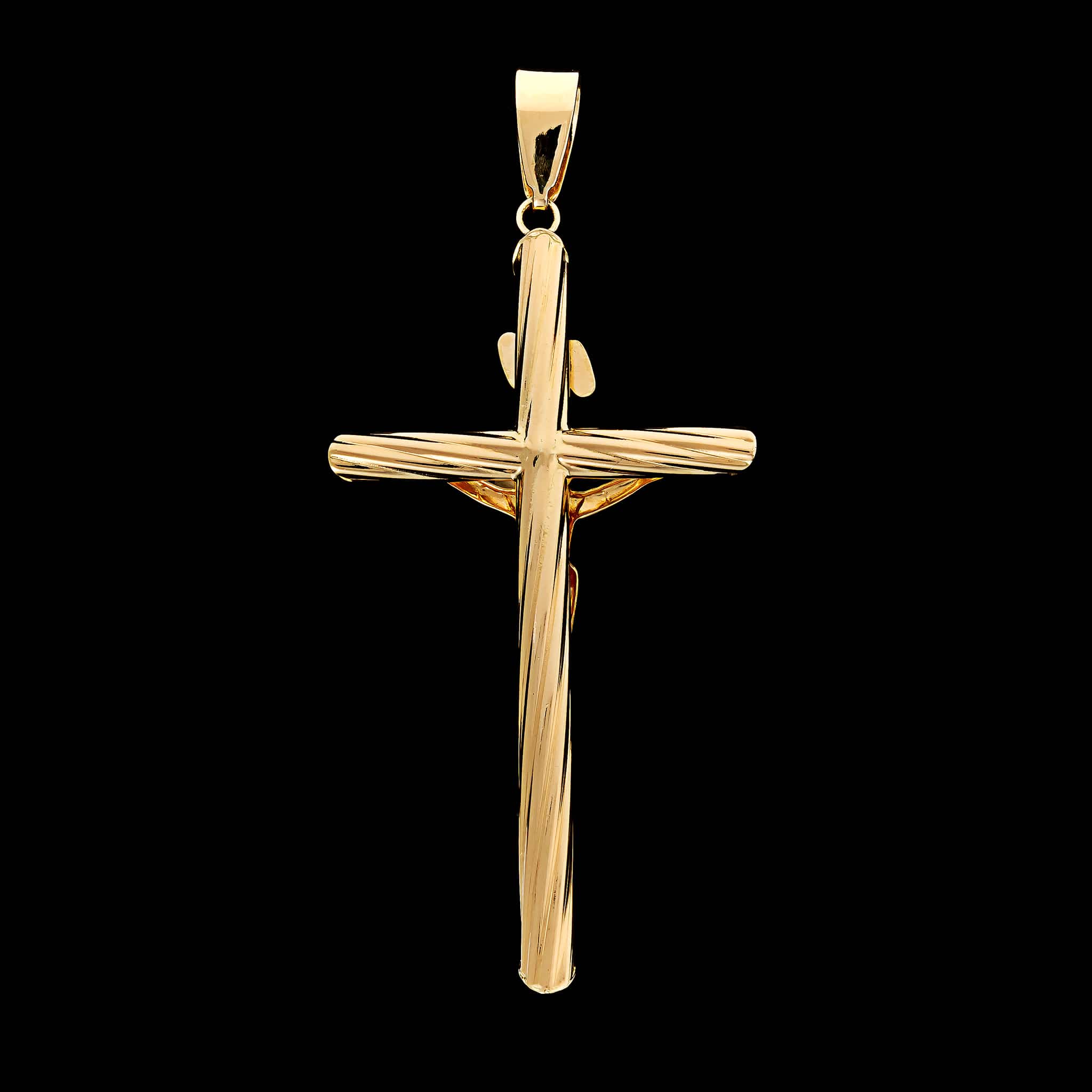 14K Yellow Gold Estate Crucifix Cross Pendant - Image 2