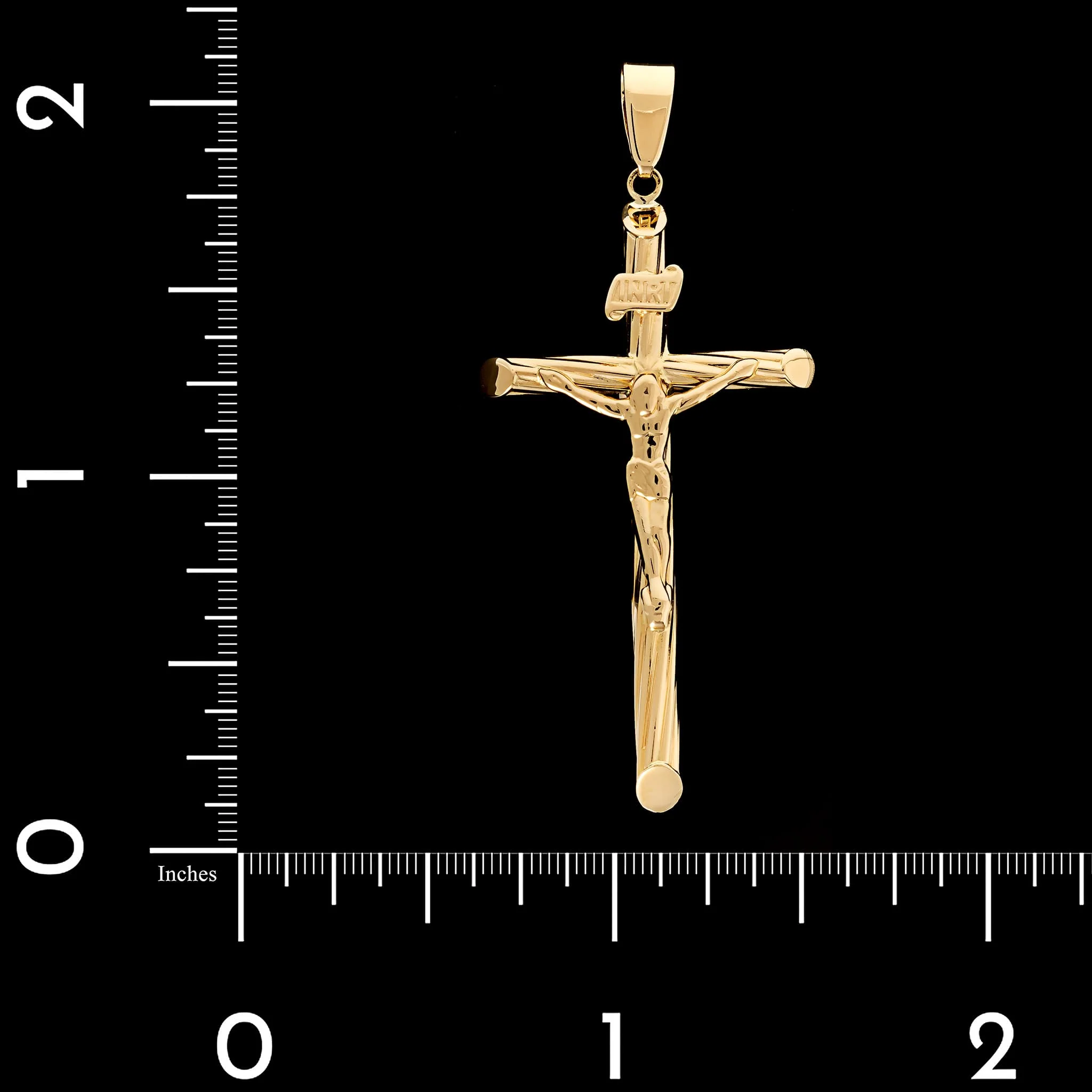 14K Yellow Gold Estate Crucifix Cross Pendant - Image 3