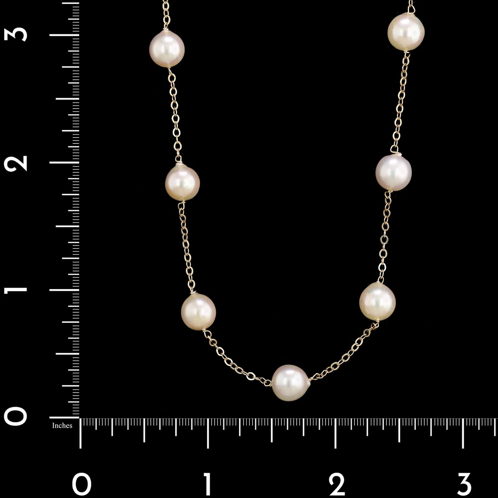 14K Yellow Gold Estate Cultured Baroque Tin Cup Pearl Necklace - Image 3