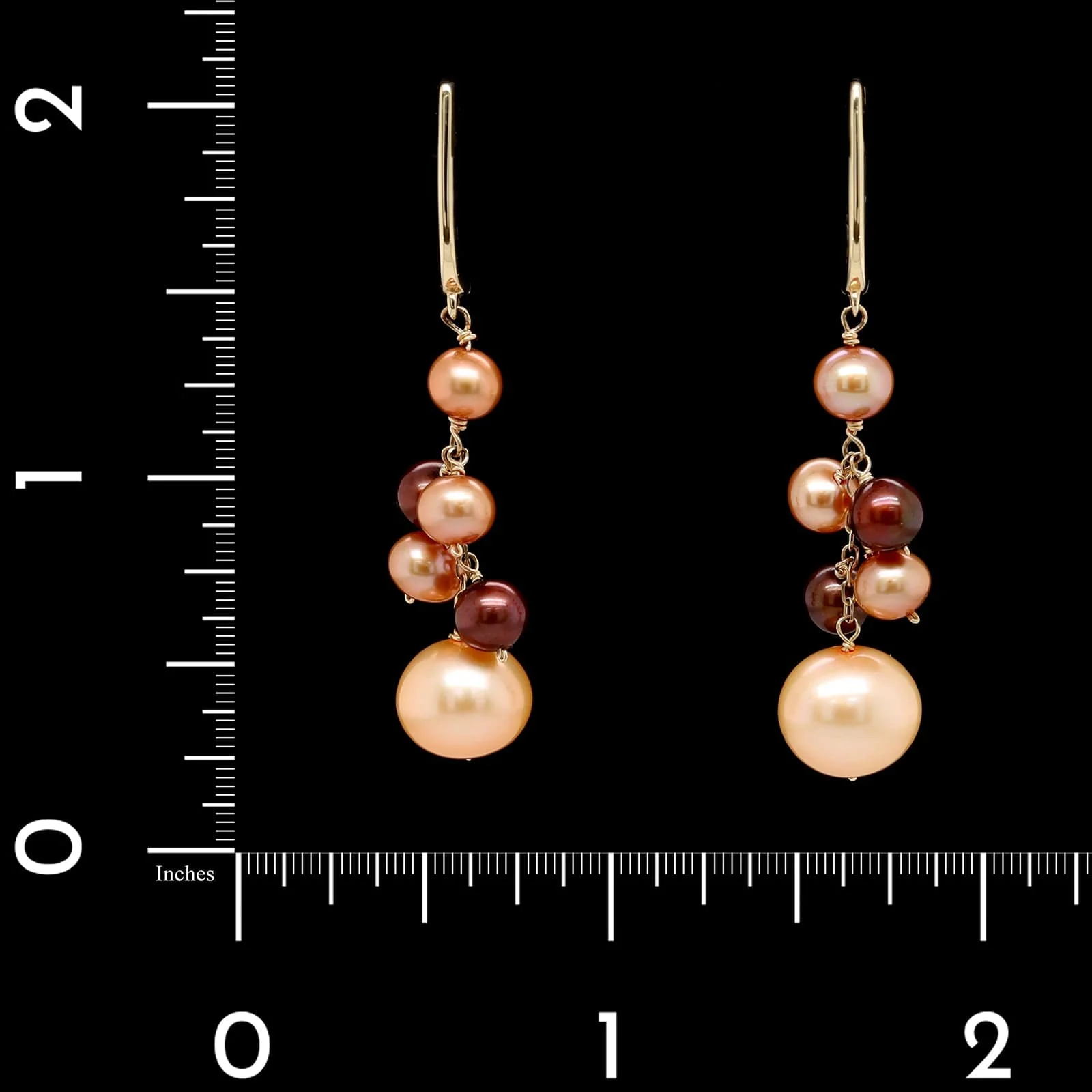 14K Yellow Gold Estate Cultured Freshwater Pearl Earrings - Image 3