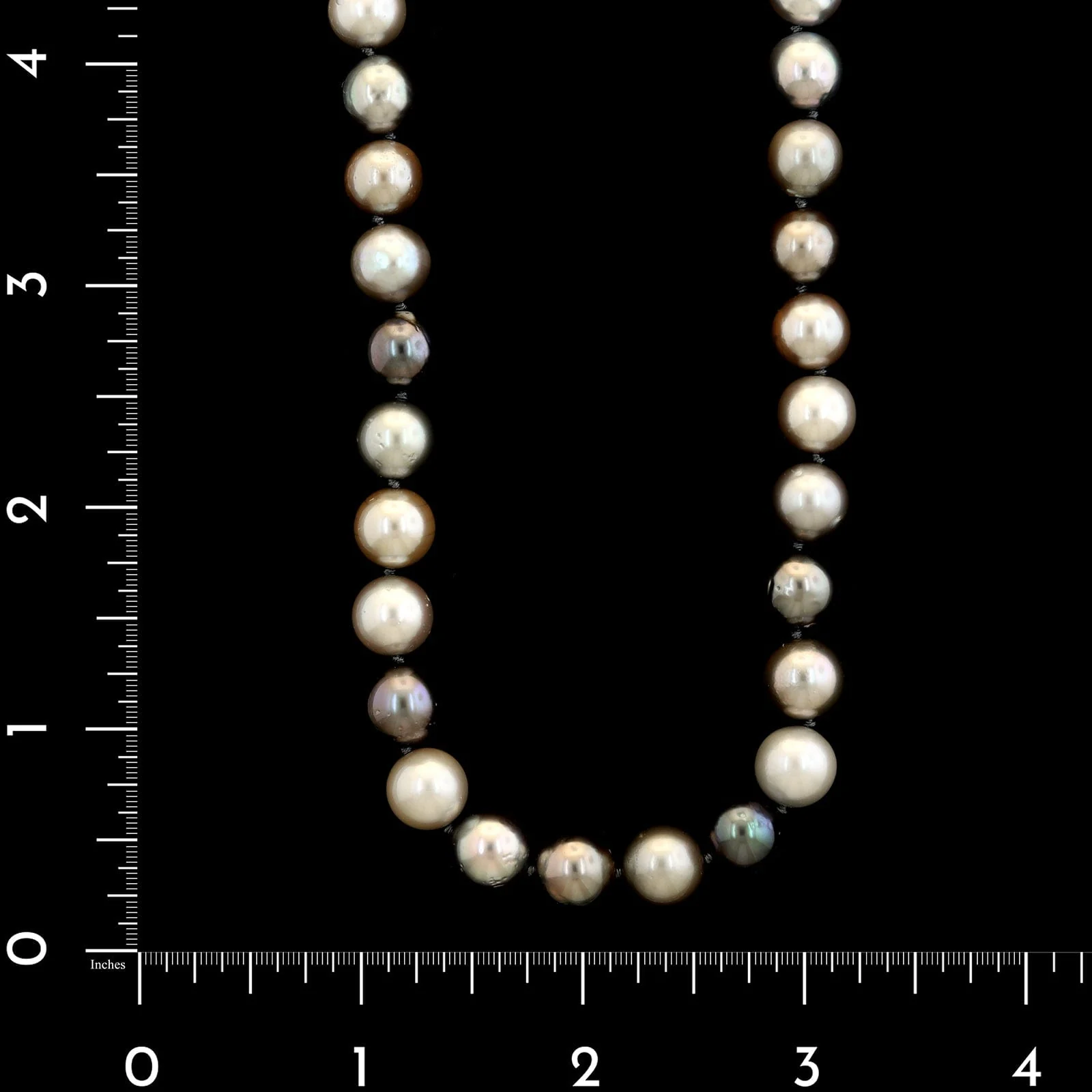 14K Yellow Gold Estate Cultured Multicolor Tahitian Pearl Necklace - Image 3