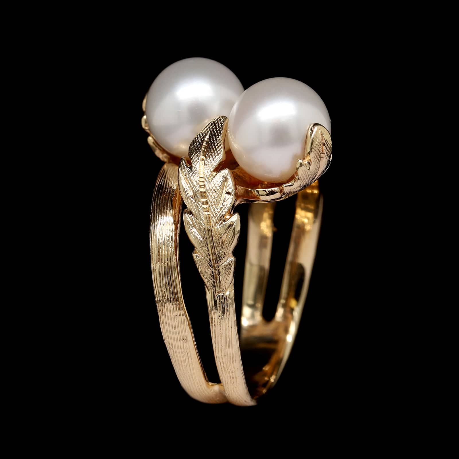 14K Yellow Gold Estate Cultured Pearl Ring - Image 2