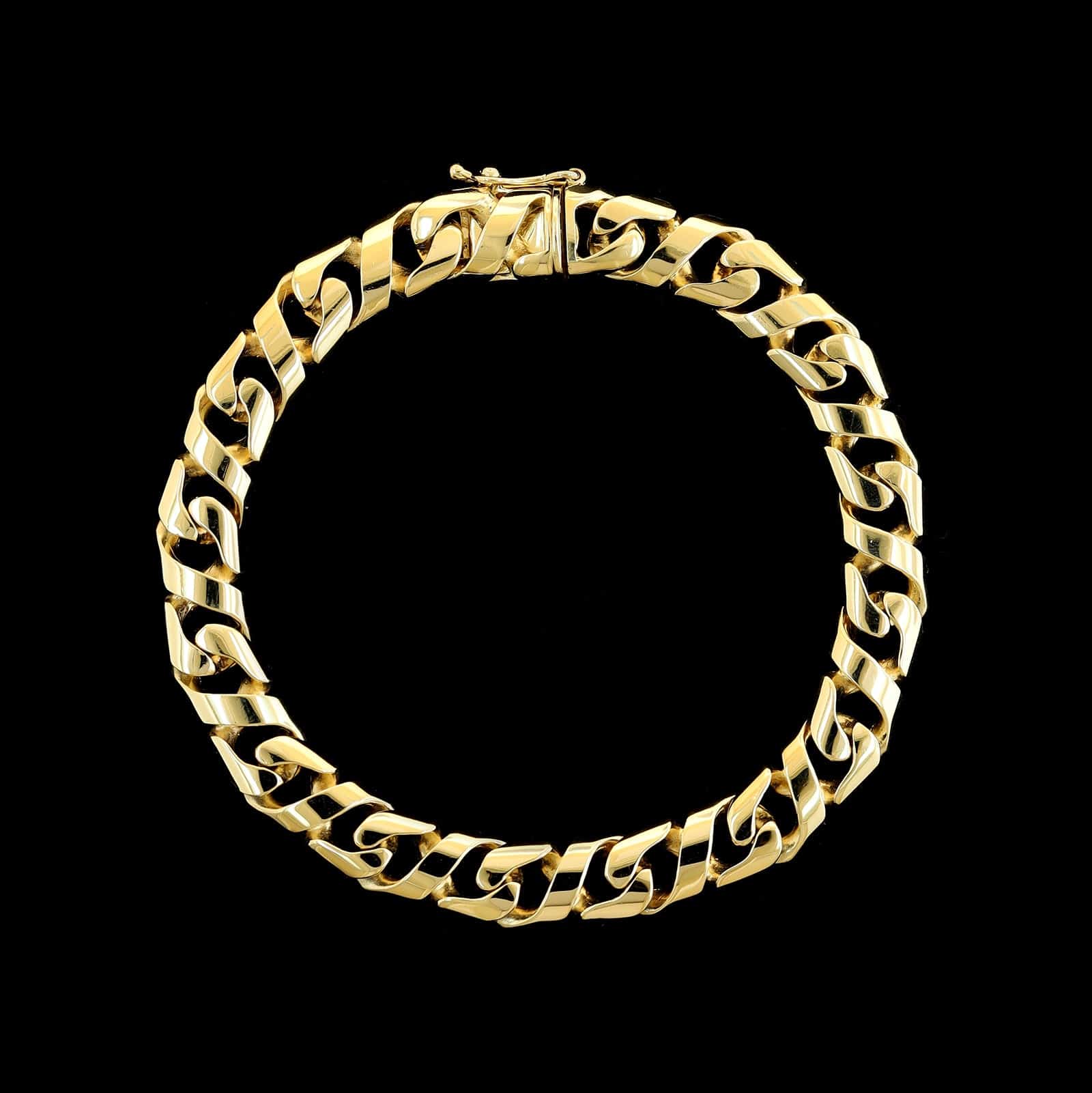 14K Yellow Gold Estate Curb Link Bracelet