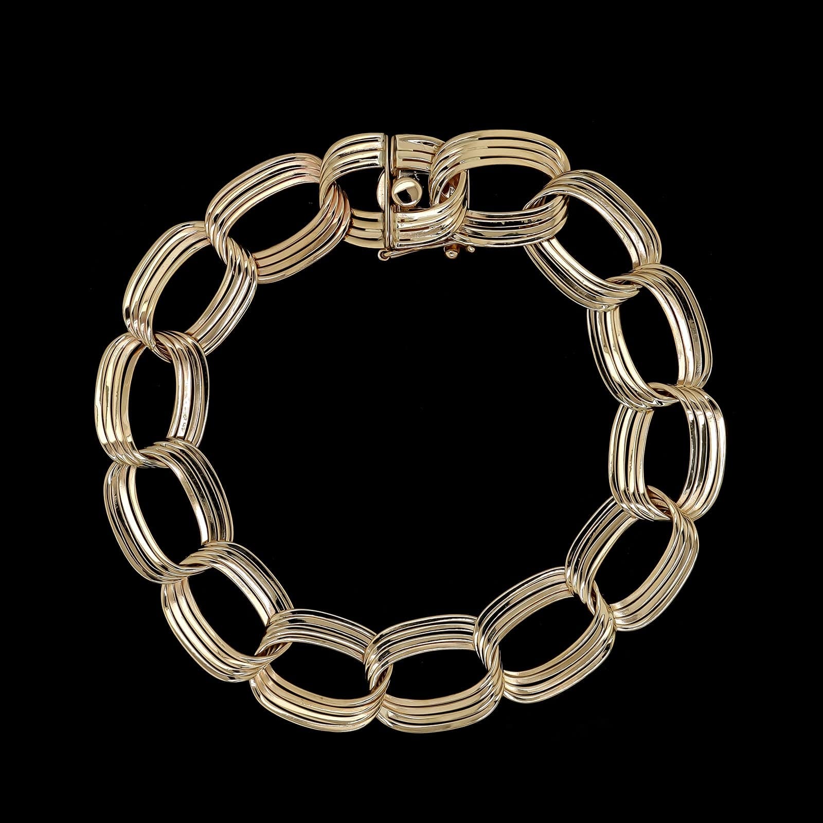 14K Yellow Gold Estate Curb Link Bracelet
