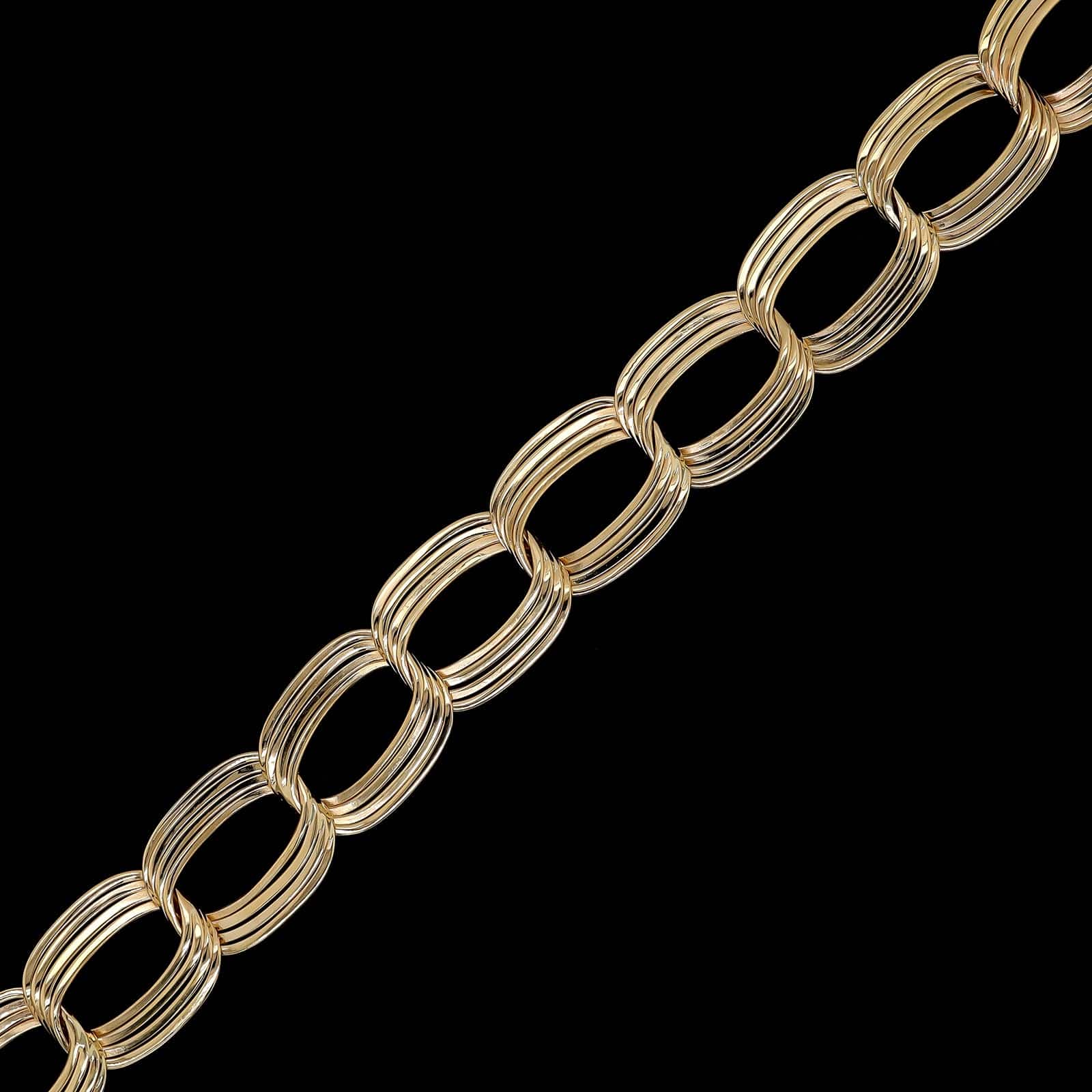 14K Yellow Gold Estate Curb Link Bracelet - Image 2