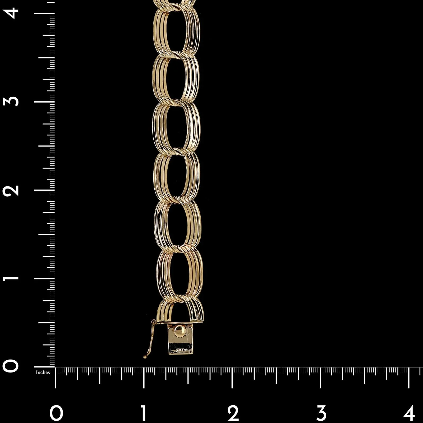 14K Yellow Gold Estate Curb Link Bracelet - Image 3
