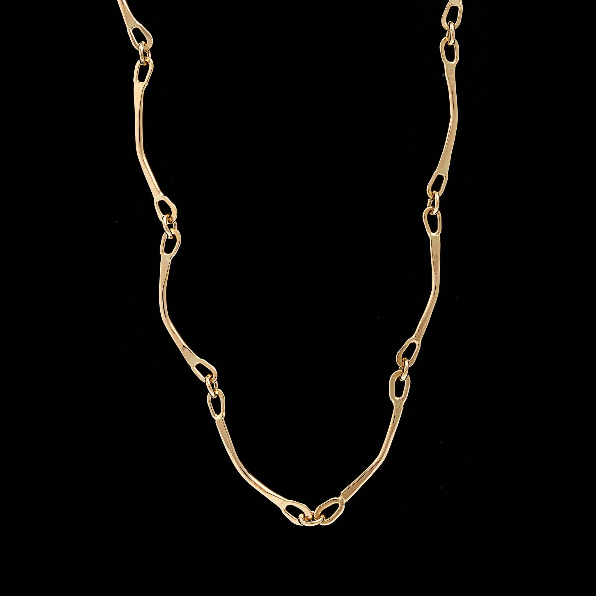 14K Yellow Gold Estate Curved Link Necklace