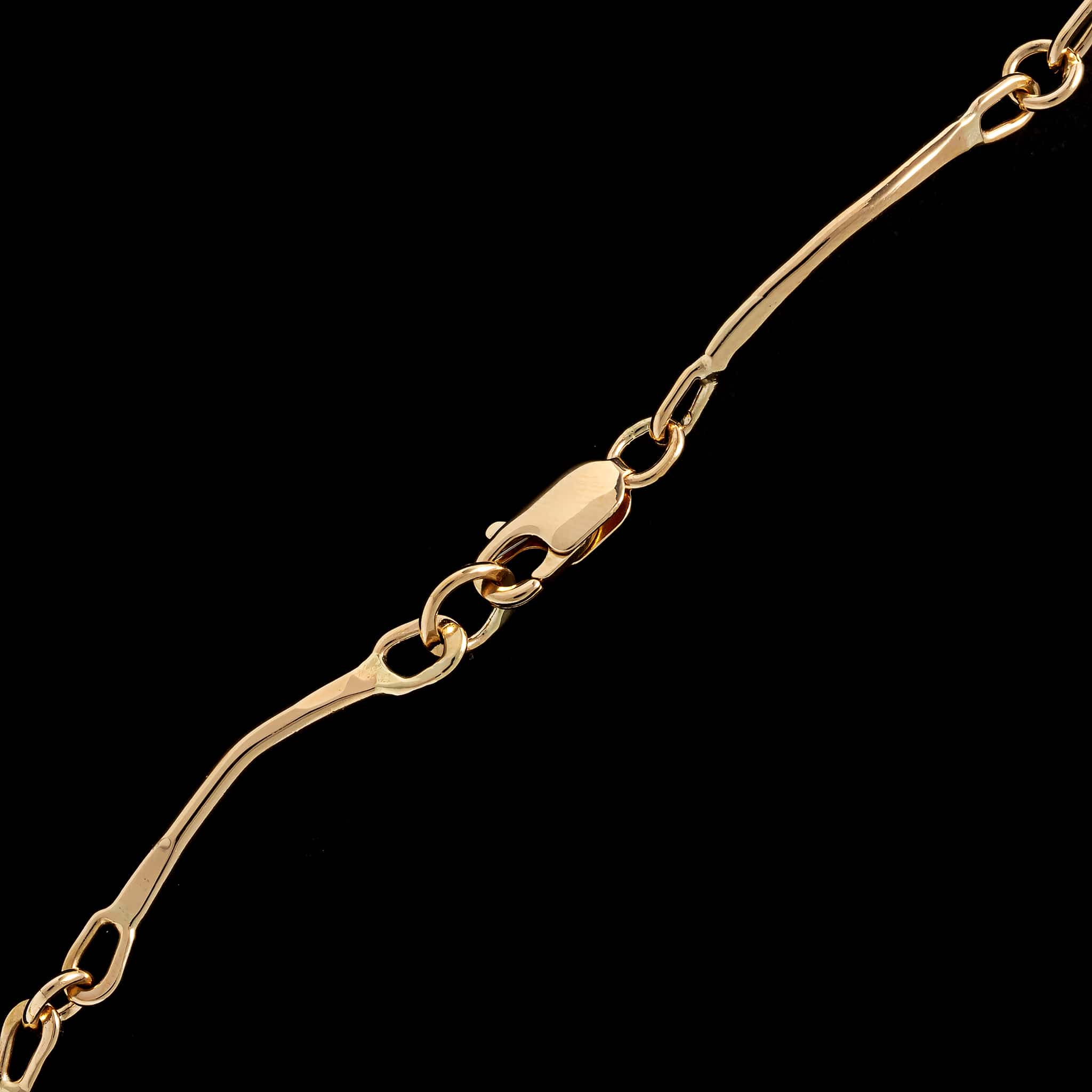 14K Yellow Gold Estate Curved Link Necklace - Image 2