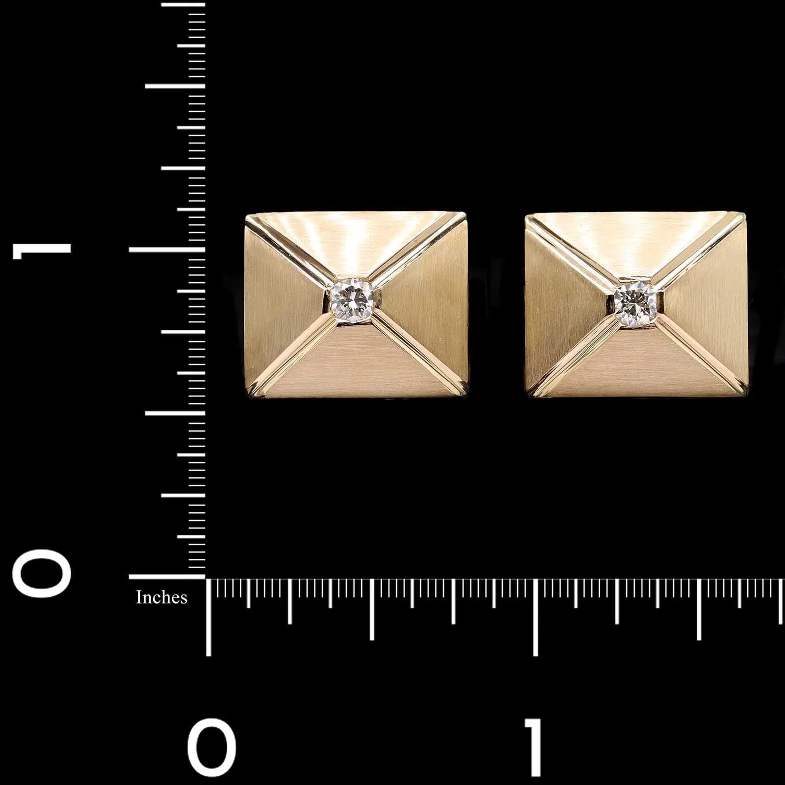 14K Yellow Gold Estate Diamond Cufflinks - Image 4