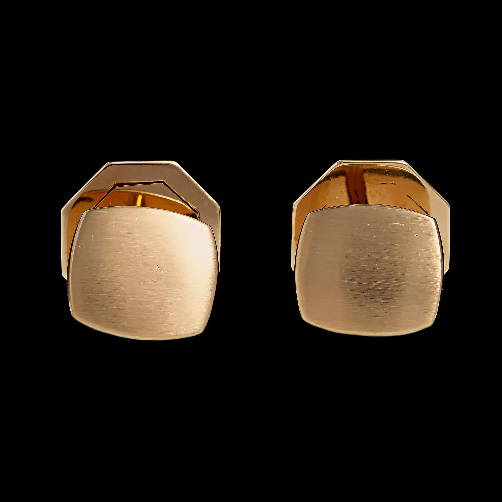 14K Yellow Gold Estate Diamond Cufflinks - Image 3