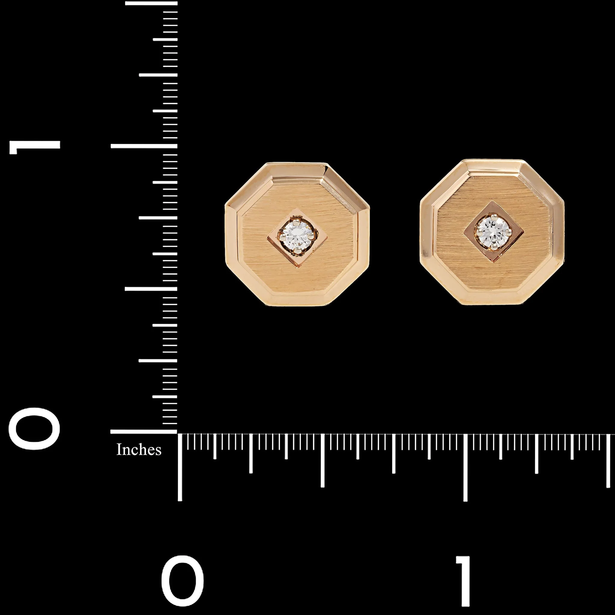 14K Yellow Gold Estate Diamond Cufflinks - Image 4