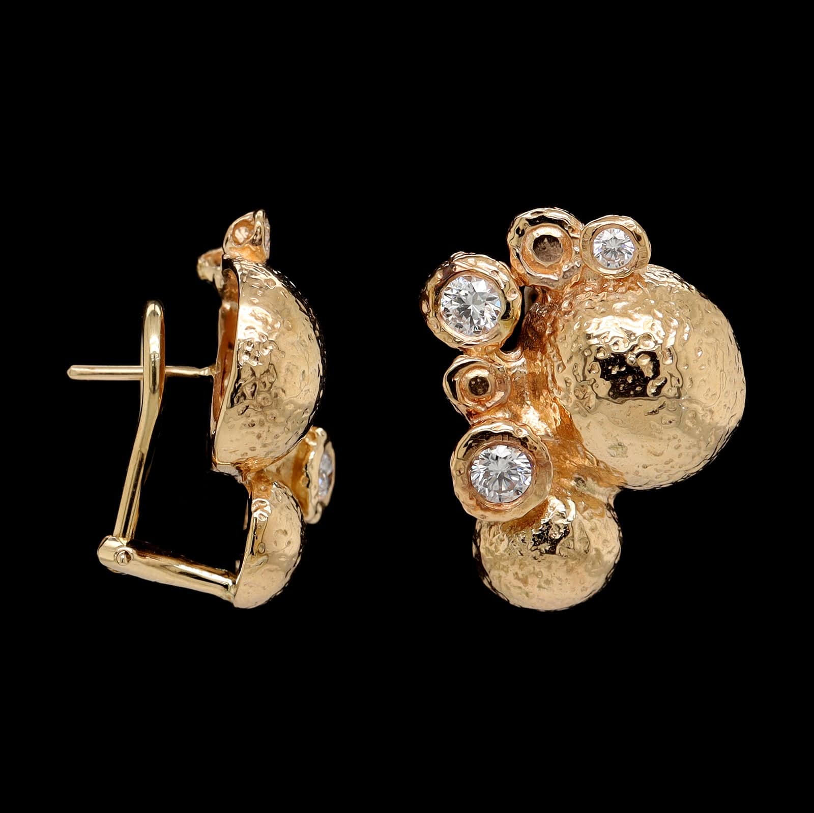 14K Yellow Gold Estate Diamond Earrings