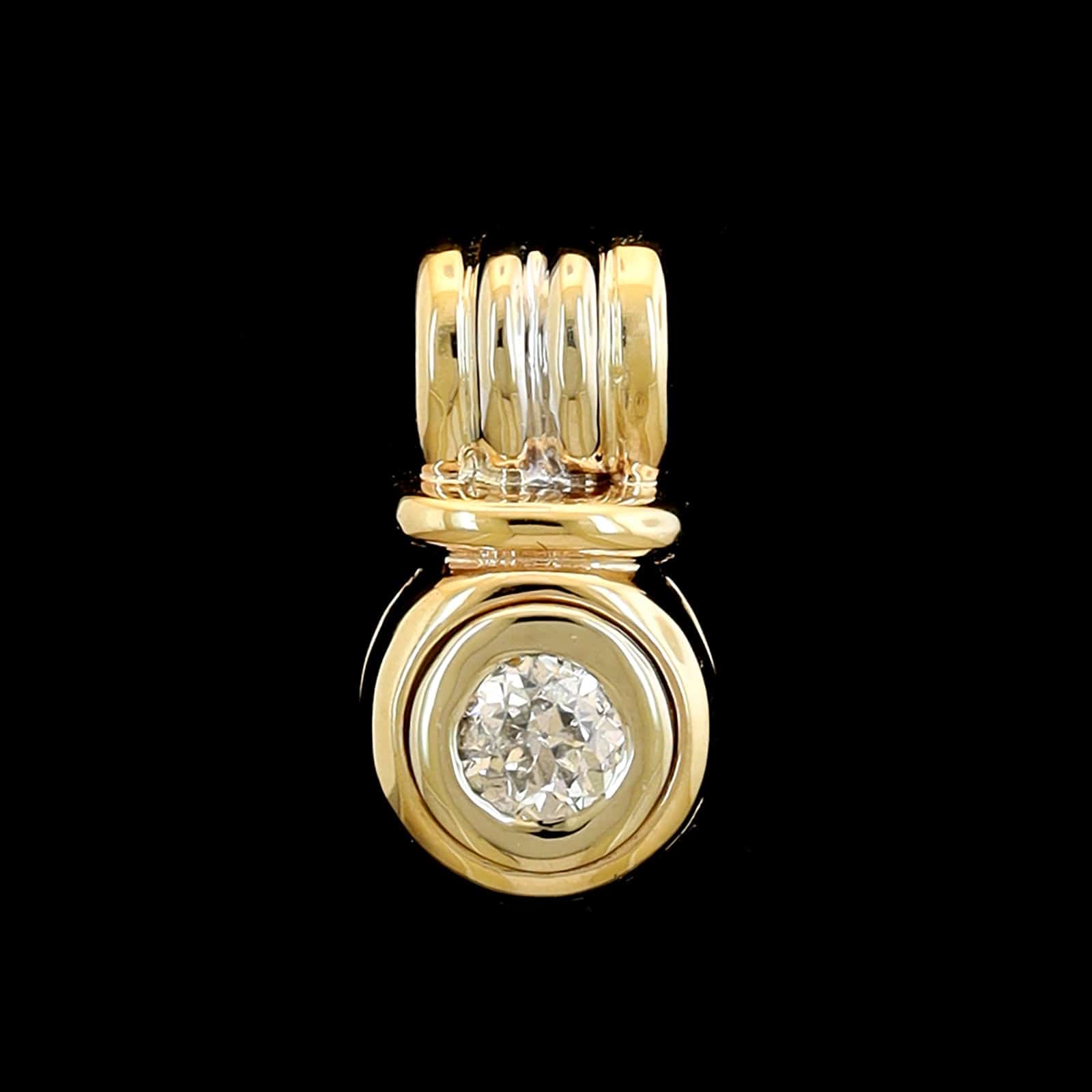 14K Yellow Gold Estate Diamond Pendant Enhancer