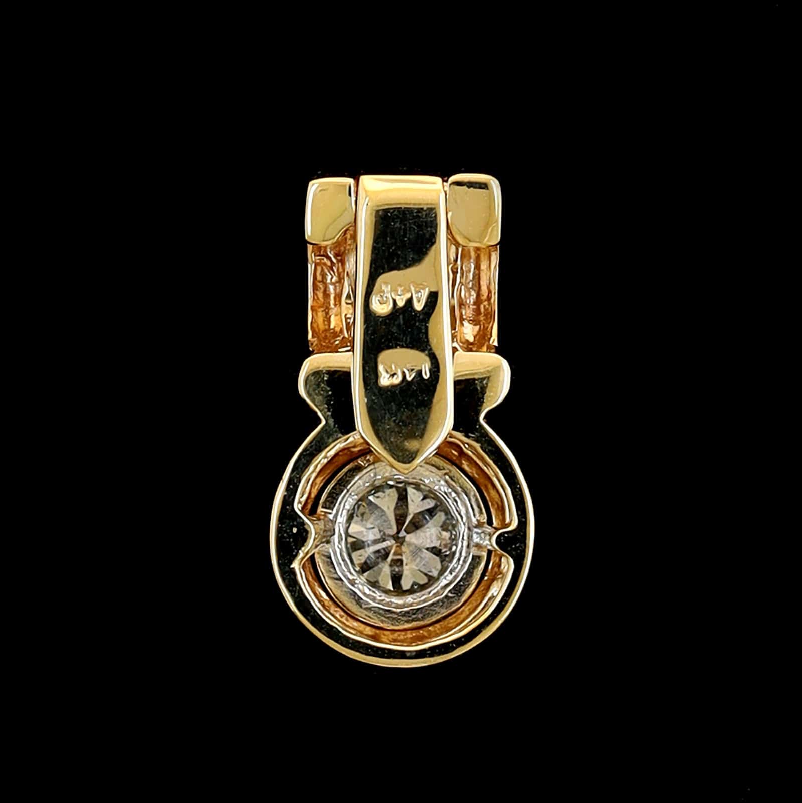 14K Yellow Gold Estate Diamond Pendant Enhancer - Image 2