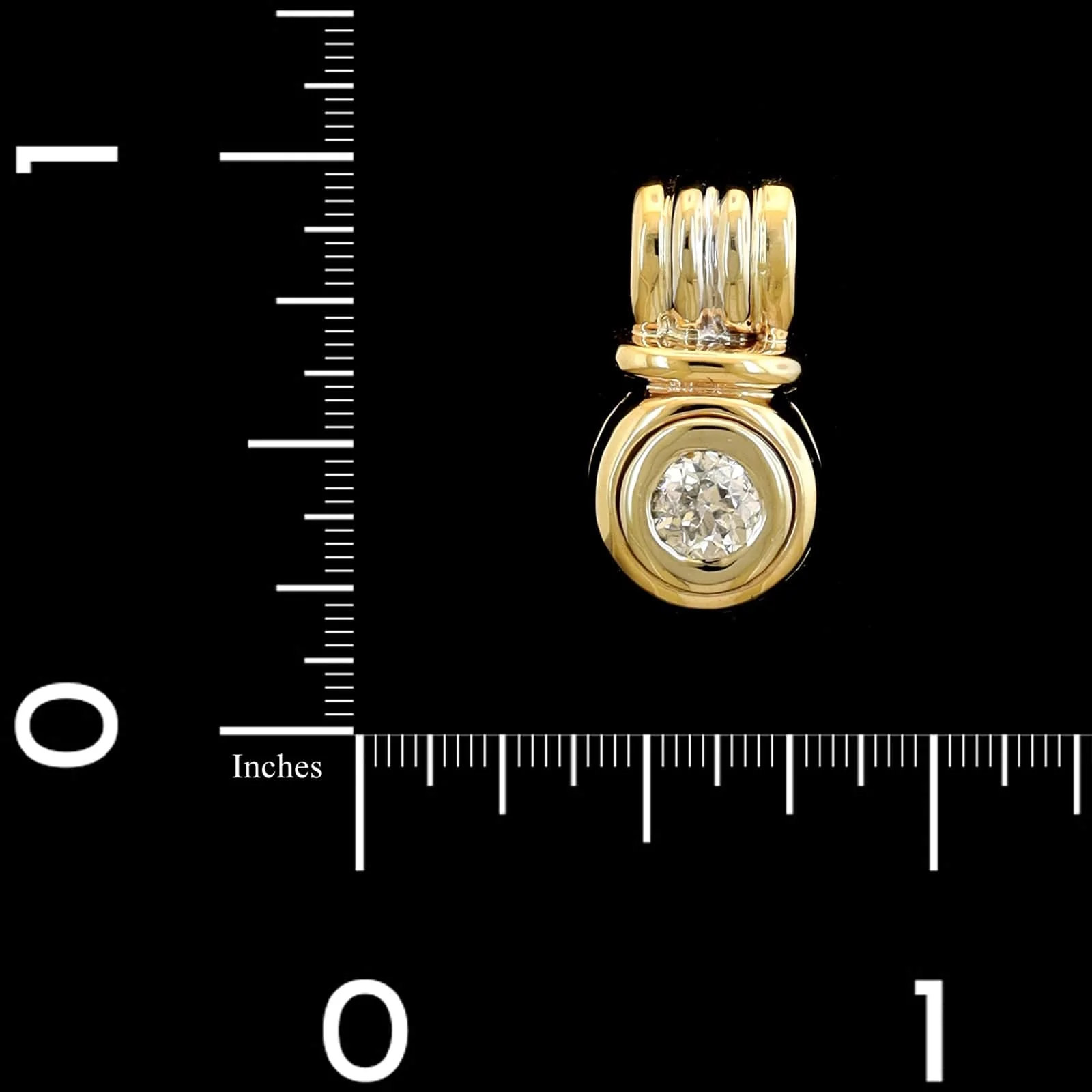 14K Yellow Gold Estate Diamond Pendant Enhancer - Image 3