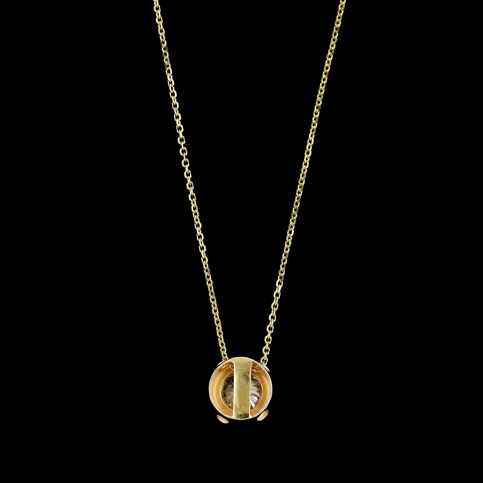14K Yellow Gold Estate Diamond Pendant Necklace - Image 2