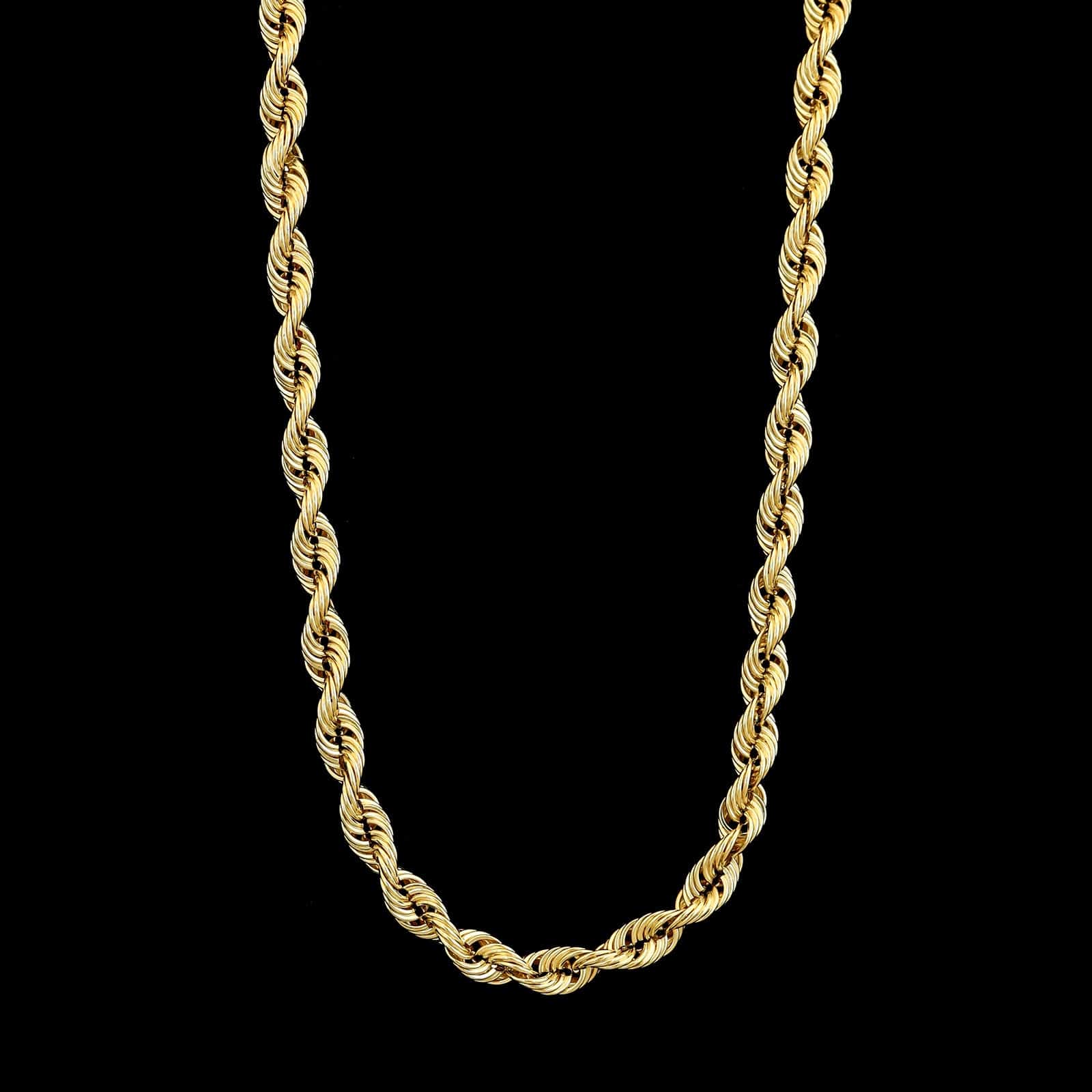 14K Yellow Gold Estate Diamond Rope Chain