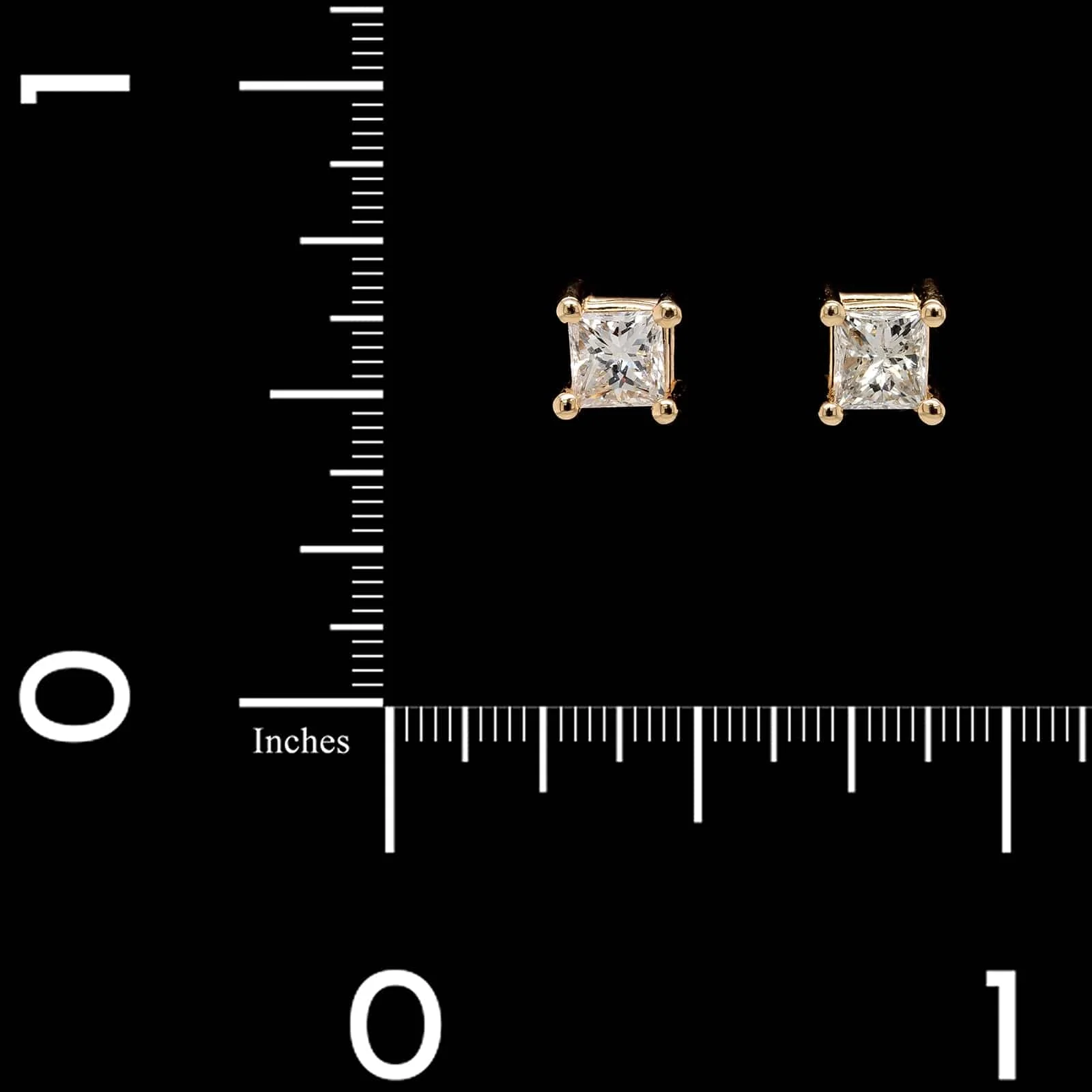 14K Yellow Gold Estate Diamond Studs - Image 2