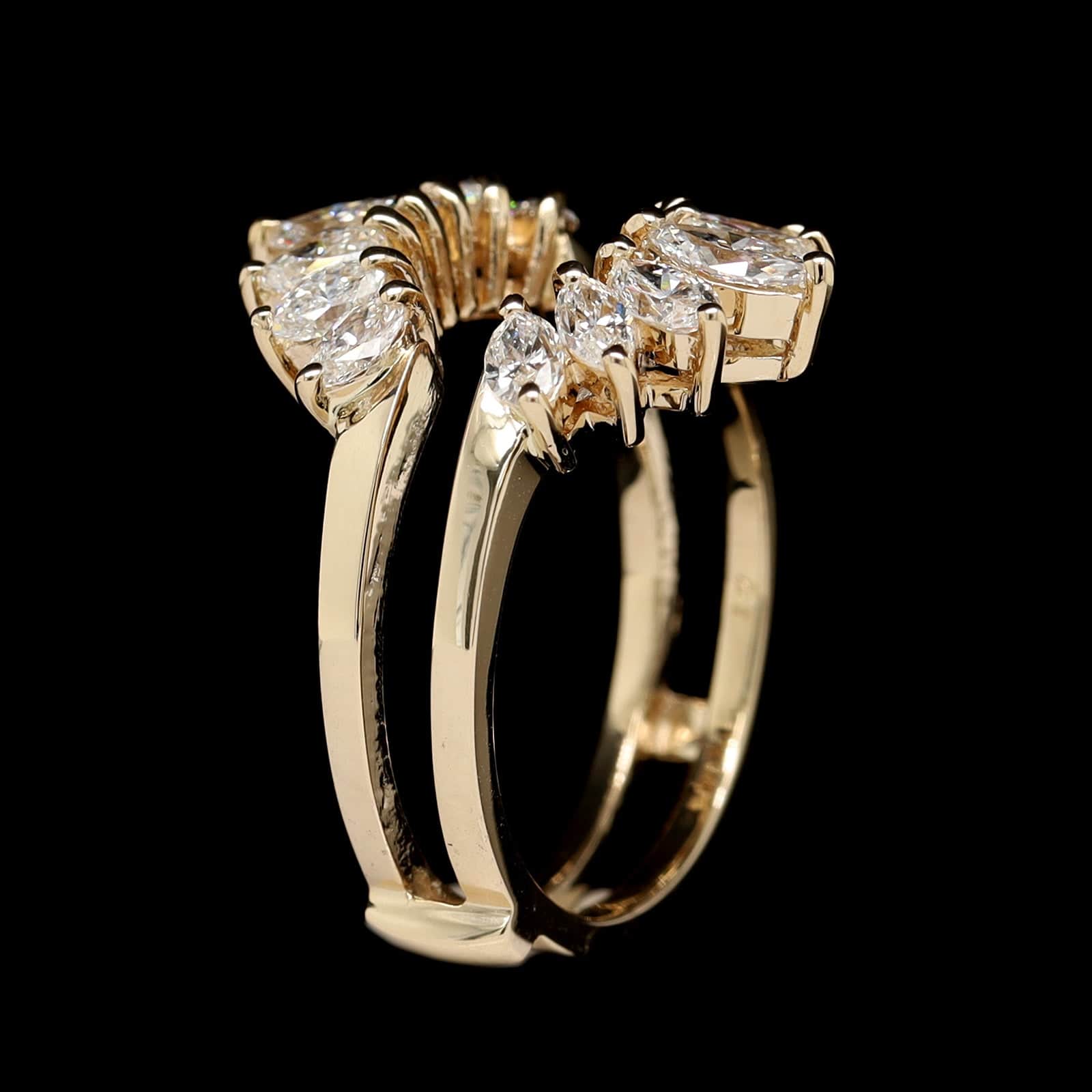 14K Yellow Gold Estate Diamond Wrap Insert Ring - Image 2