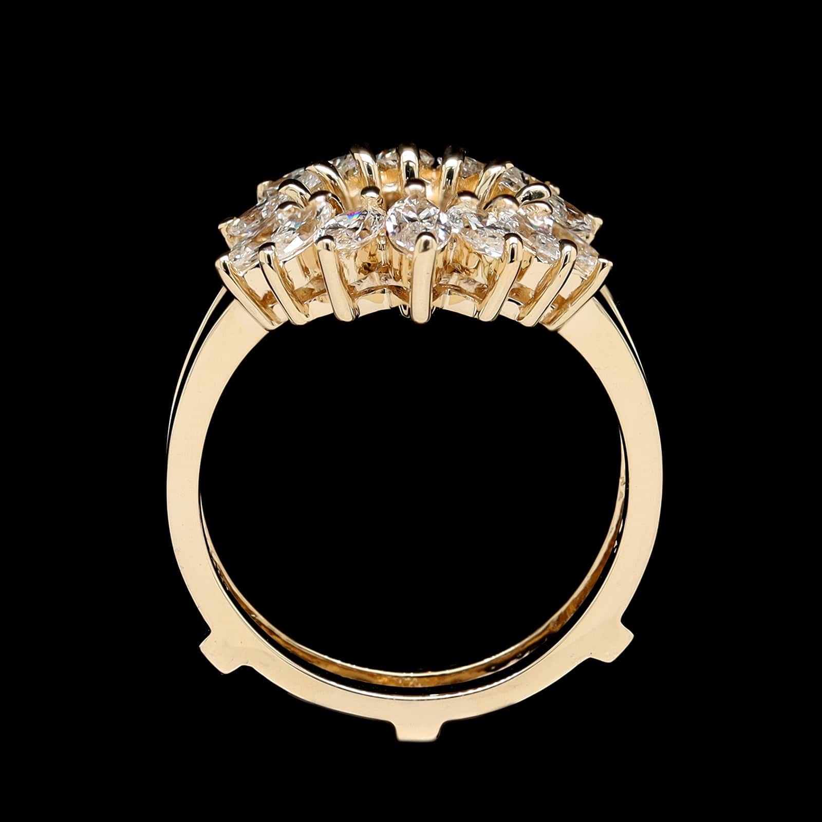 14K Yellow Gold Estate Diamond Wrap Insert Ring - Image 3
