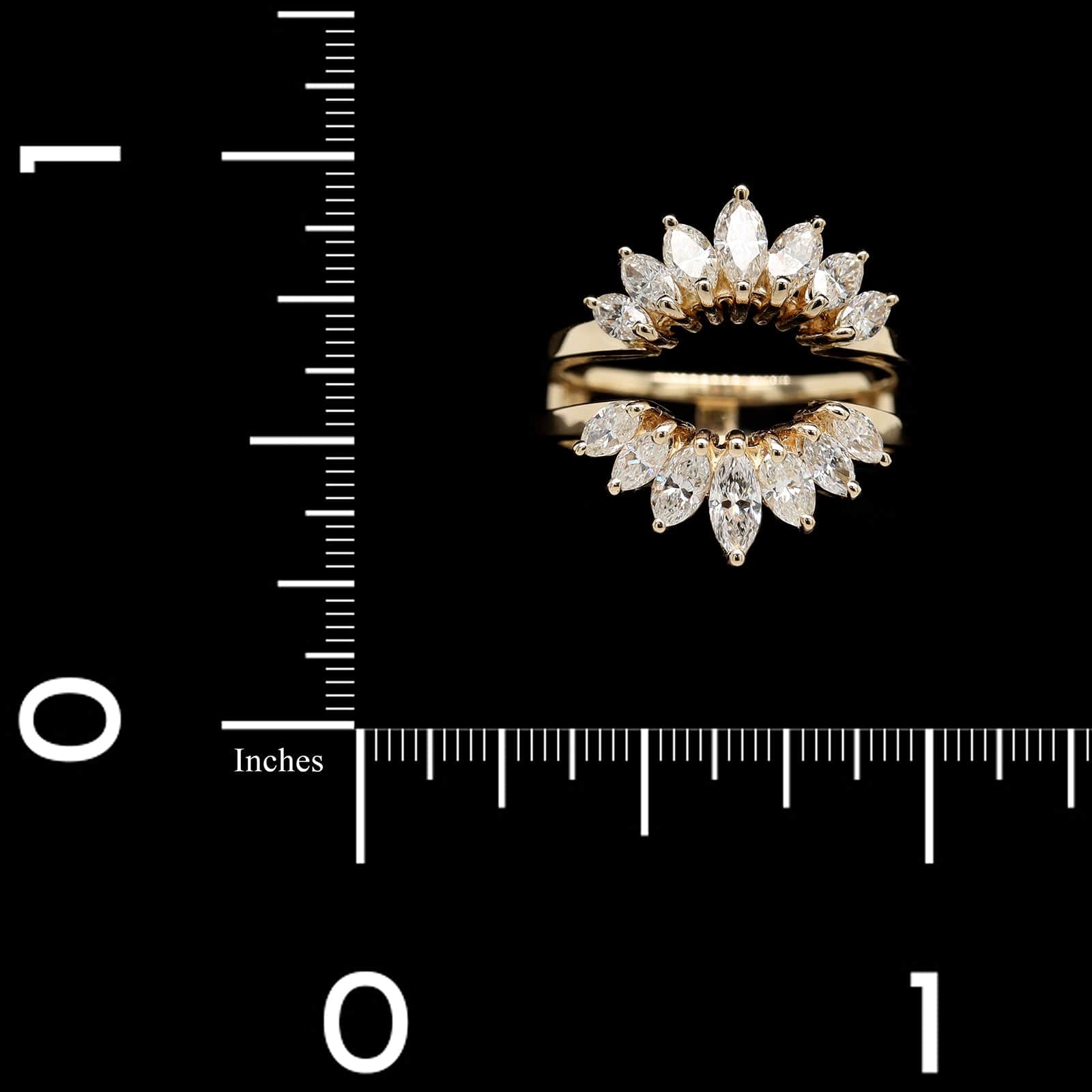 14K Yellow Gold Estate Diamond Wrap Insert Ring - Image 4