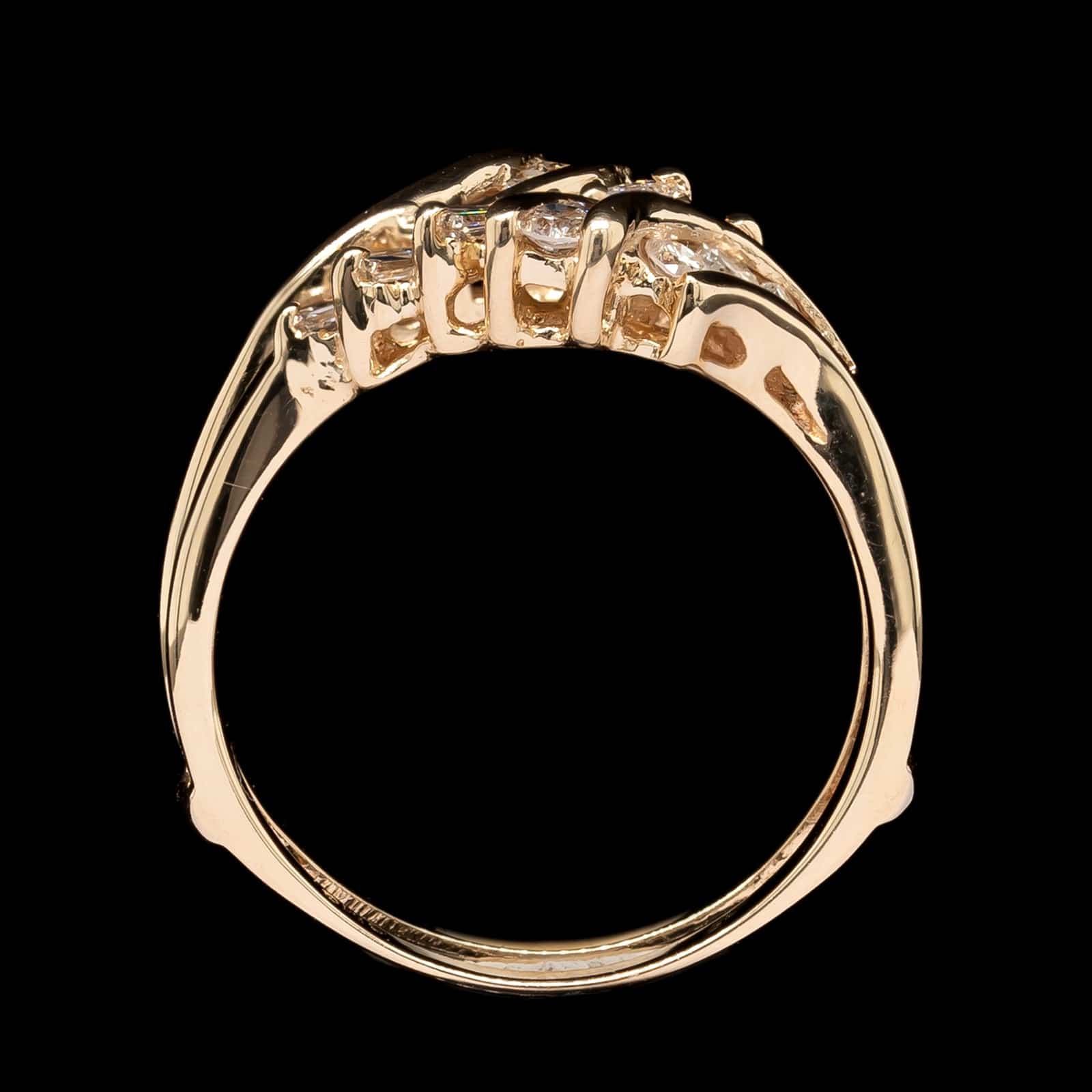 14K Yellow Gold Estate Diamond Wrap Insert Ring - Image 3