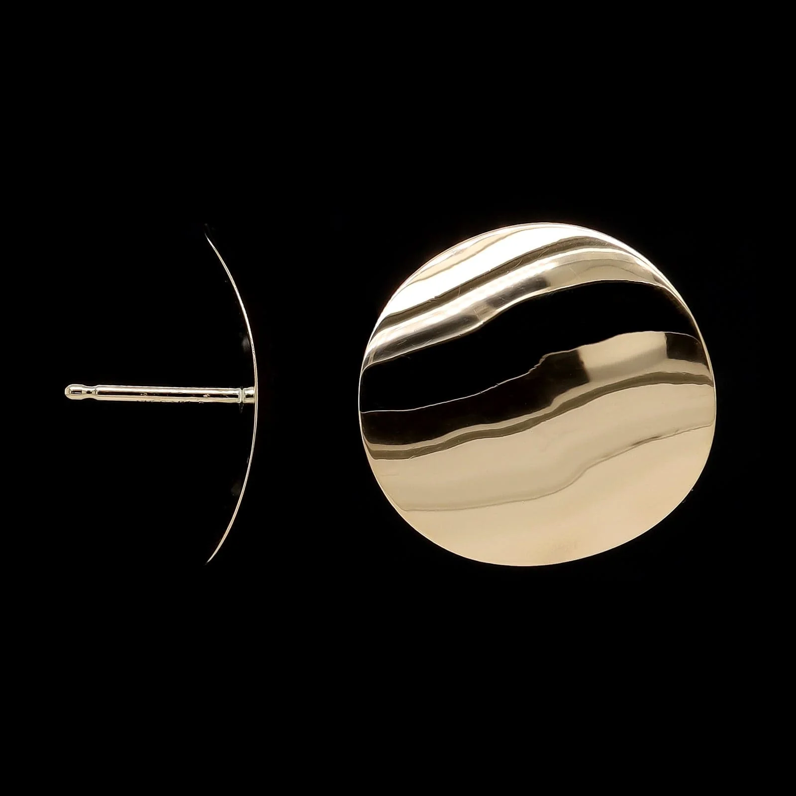 14K Yellow Gold Estate Disc Earrings